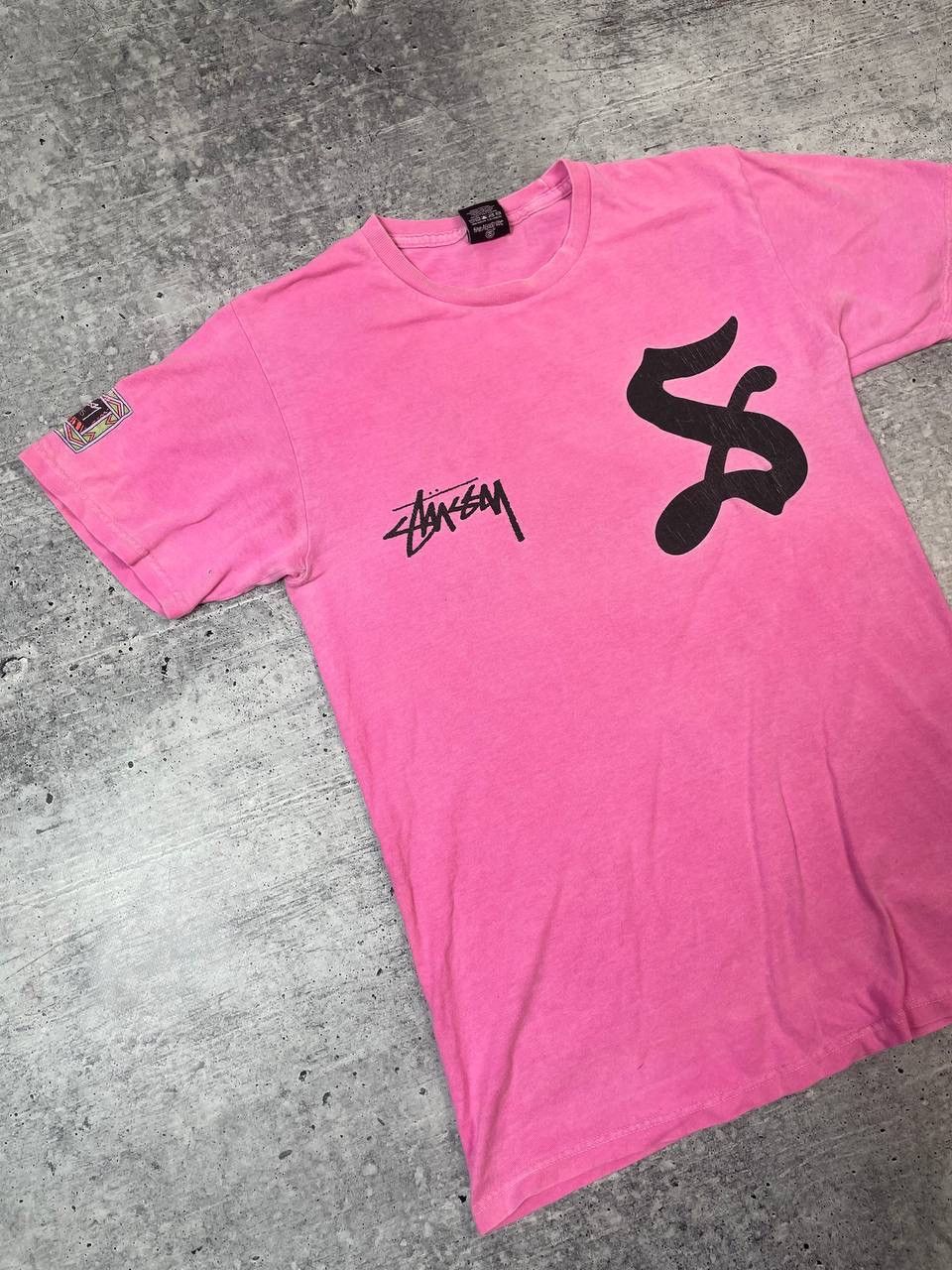 Stussy Vintage Stussy 7 Big Logo Pink Tee T-Shirt Y2K Size US S / EU 44-46 / 1 - 2 Thumbnail