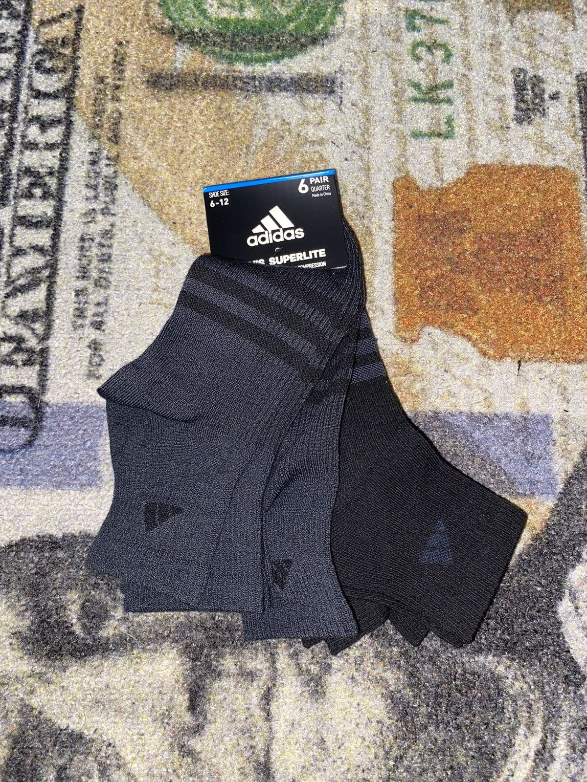 Adidas Adidas Superlite 3.0 6 Pack Quarter Socks LARGE Size ONE SIZE - 1 Thumbnail