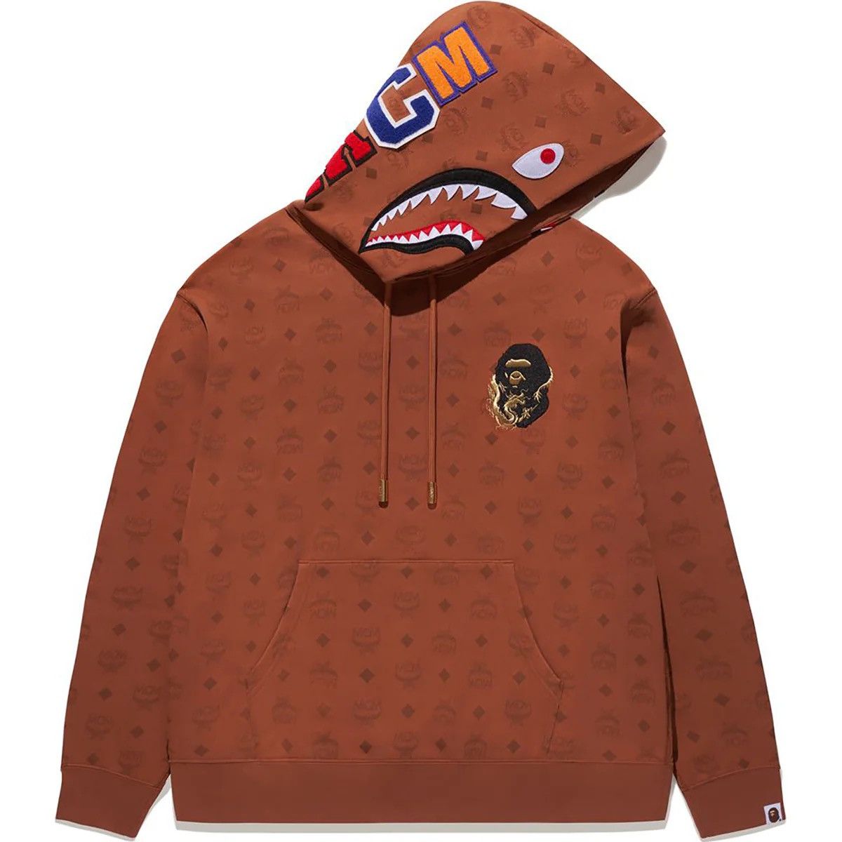 Bape × MCM BAPE x MCM Shark Pullover Hoodie Brown Size US S / EU 44-46 / 1 - 4 Thumbnail