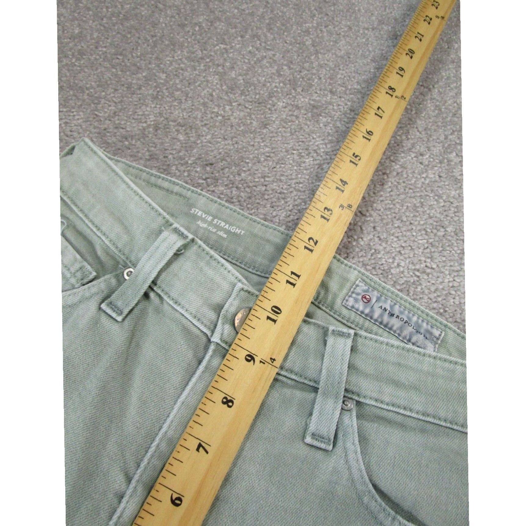 Anthropologie Anthropologie Jeans Womens 26 Stevie Straight Slim Extra Large XL Light Green Denim Size 26" / US 2 / IT 38 - 6 Thumbnail