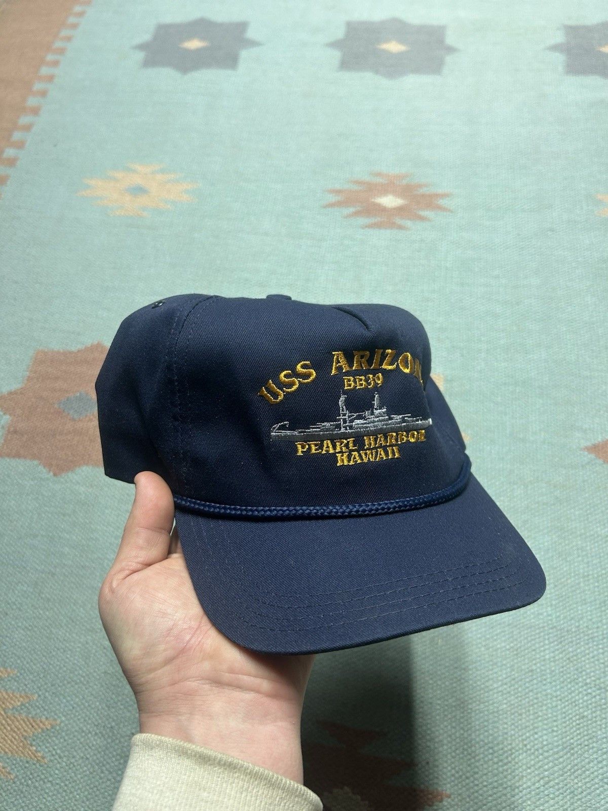 Vintage Vintage SnapBac hat USS Arizona Pearl Harbor WW2 made in USA Size ONE SIZE - 1 Thumbnail