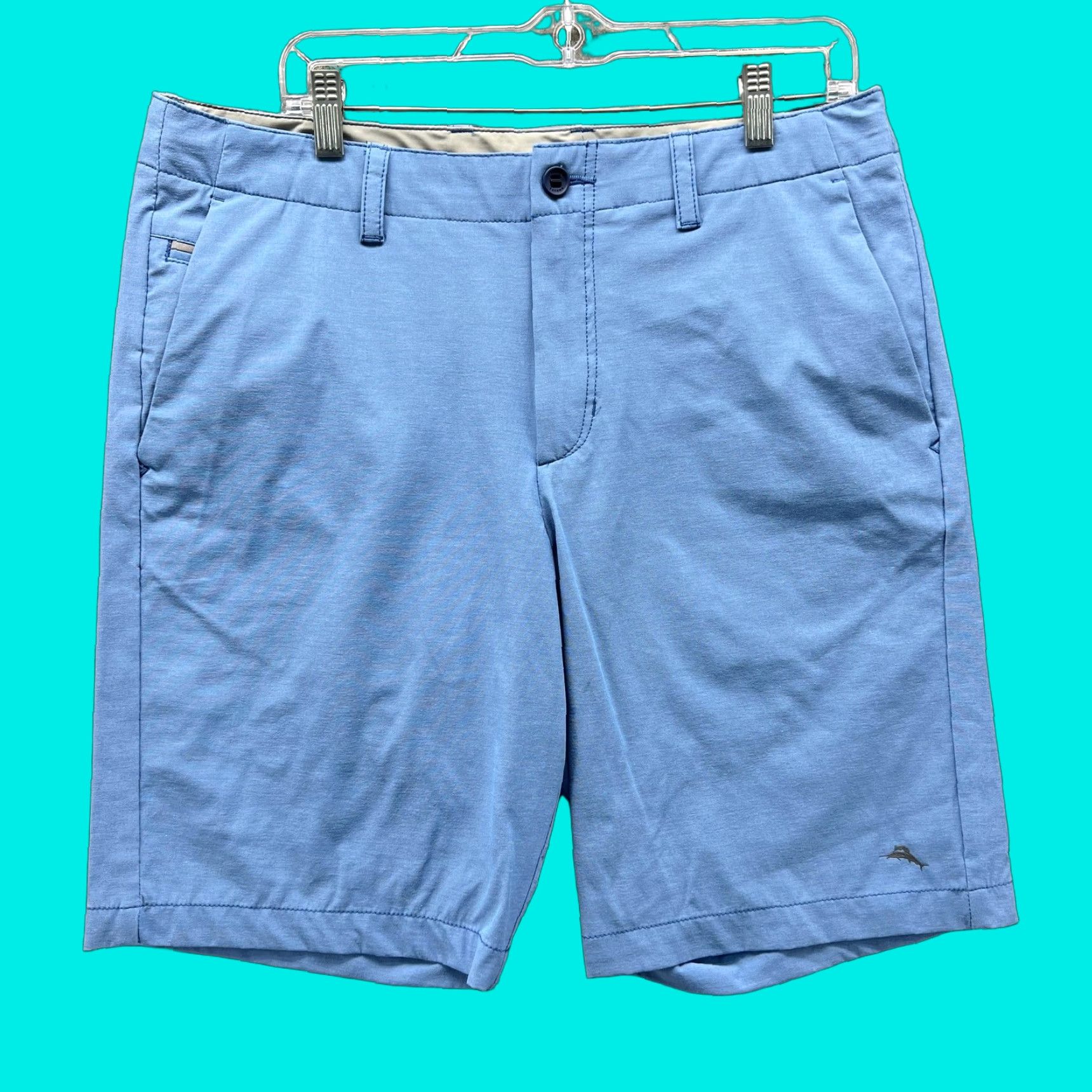 Tommy Bahama Tommy Bahama Shorts Mens 34 Blue Stretch Chino Flat Front Golf Casual 10 Inseam Mens Regular Inseam 10 Size US 34 / EU 50 - 1 Thumbnail