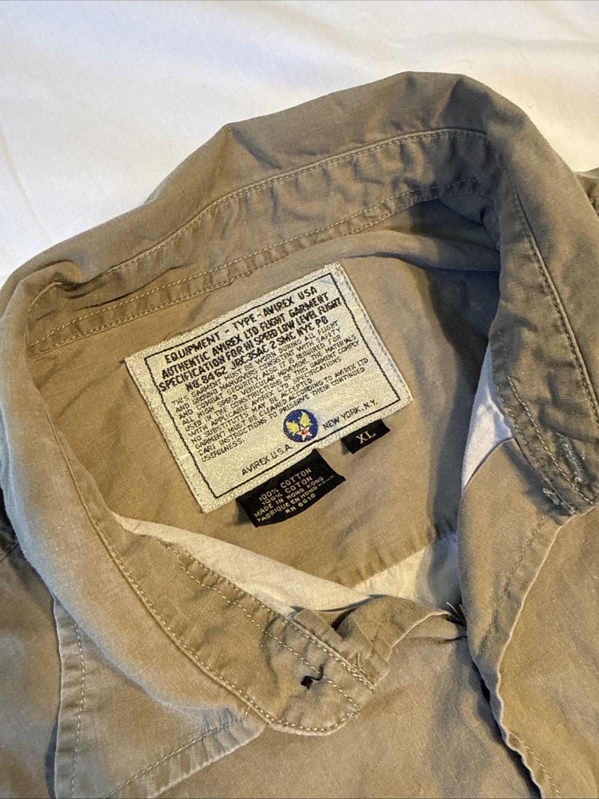 Avirex Vintage 90s Avirex WW2 Red Cross China 1941 Tan Flight Shirt Size US XL / EU 56 / 4 - 2 Thumbnail