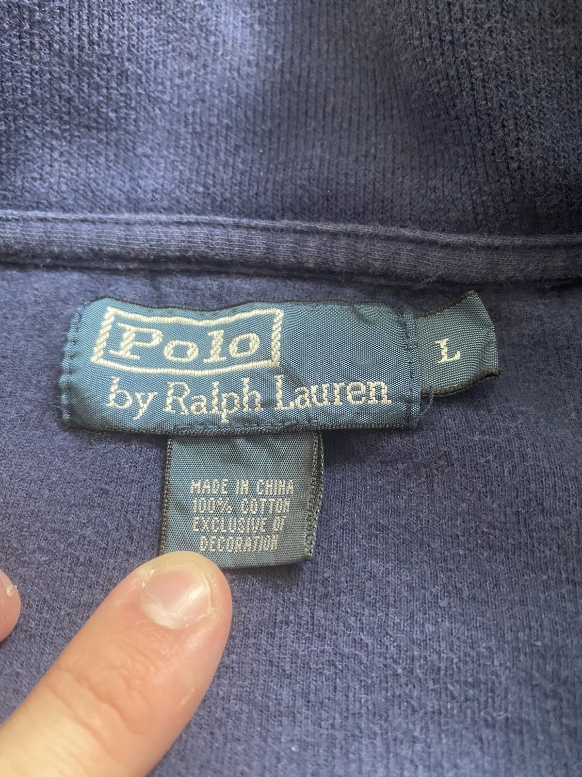 Polo Ralph Lauren × Vintage Vintage Polo Quater Zip Sweater Size US L / EU 52-54 / 3 - 3 Thumbnail