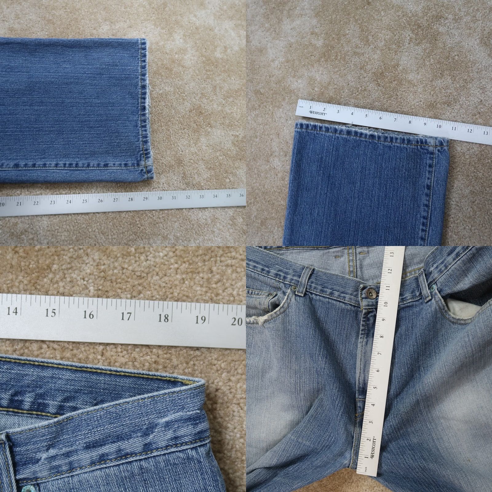 Vintage Arizona Jeans Jeans men 38x30 Blue Denim Distressed Relaxed Straight 5-Pocket Zip Button Vintage: No 90s Grunge Rockabilly Men Brown? Size US 38 / EU 54 - 10 Thumbnail