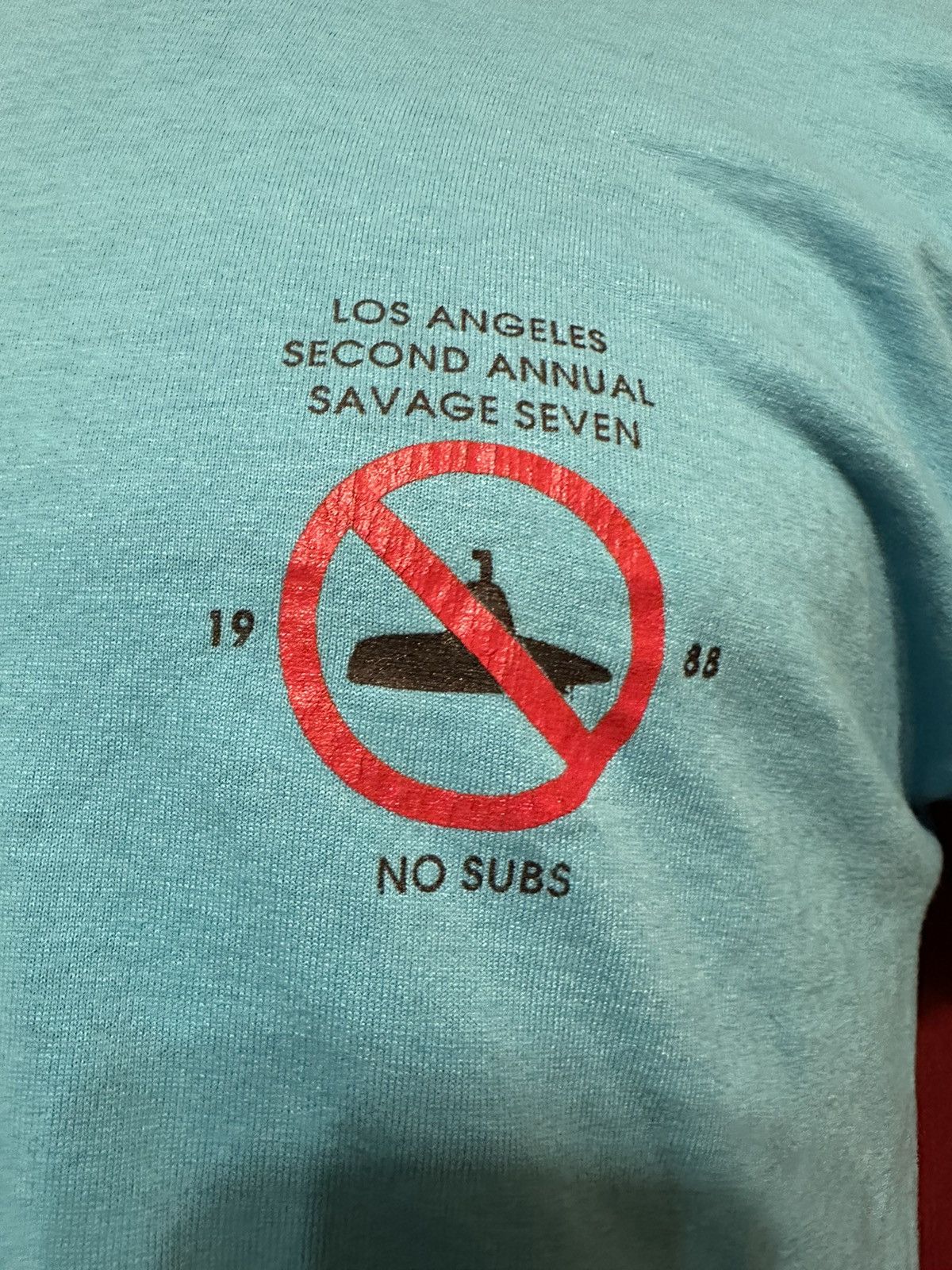 Vintage Vintage Savage Seven Tshirt 80’s Los Angeles Marathon Grail Size US L / EU 52-54 / 3 - 3 Thumbnail