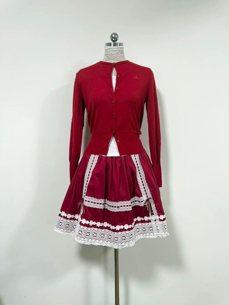 Vivienne Westwood Vivienne Westwood size1 A scarlet embroidered cardigan Size S / US 4 / IT 40 - 1 Thumbnail