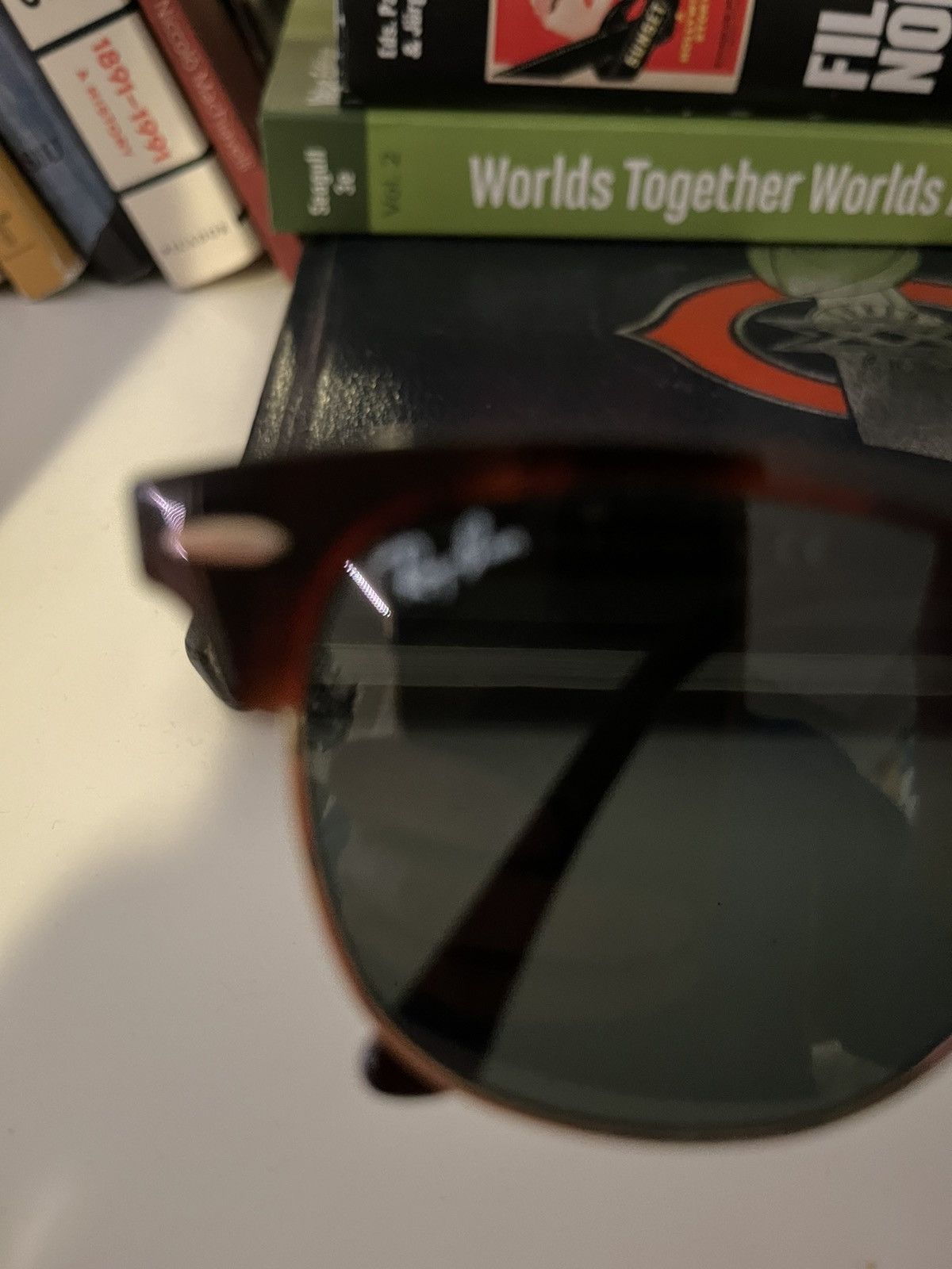 RayBan Mens RayBan Clubmaster Classic Polished Tortoise Gold Frame Size 40 - 2 Thumbnail