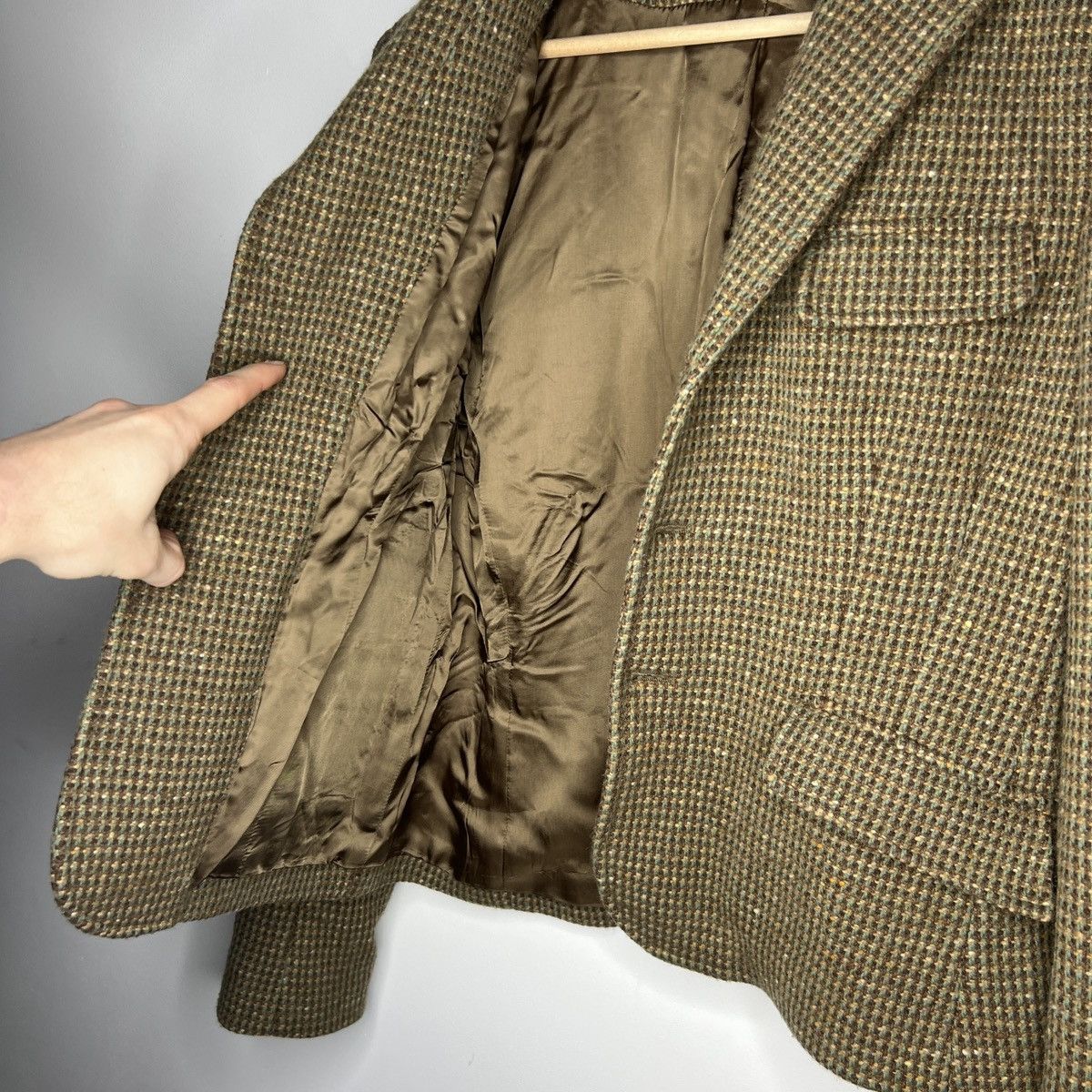 Polo Ralph Lauren × Ralph Lauren × Vintage Polo Ralph Lauren Houndstooth Tartan Tweed Wool Blazer Size M / US 6-8 / IT 42-44 - 7 Thumbnail