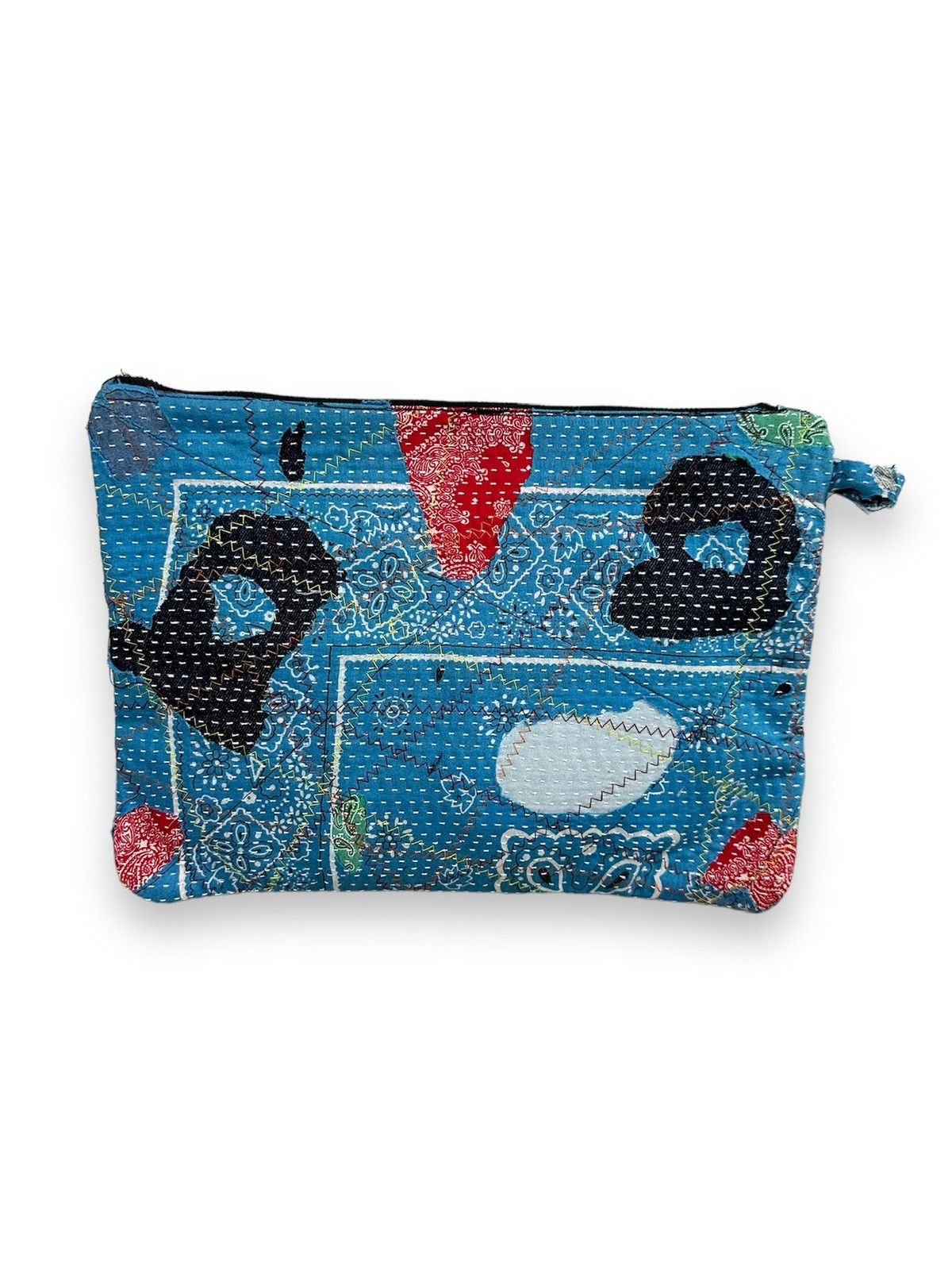 Handmade Custom Made Distressed Patchwork Boro Paisley cutch bag Size ONE SIZE - 5 Thumbnail
