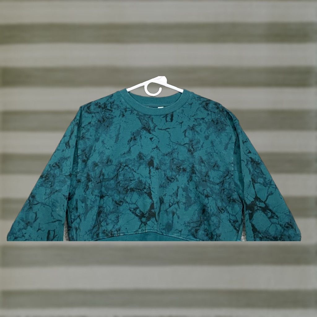 Vintage Joy Lab Sweatshirt Women's XS Green Marble Cropped Relaxed Fit NEW NWT Size XS / US 0-2 / IT 36-38 - 1 Thumbnail