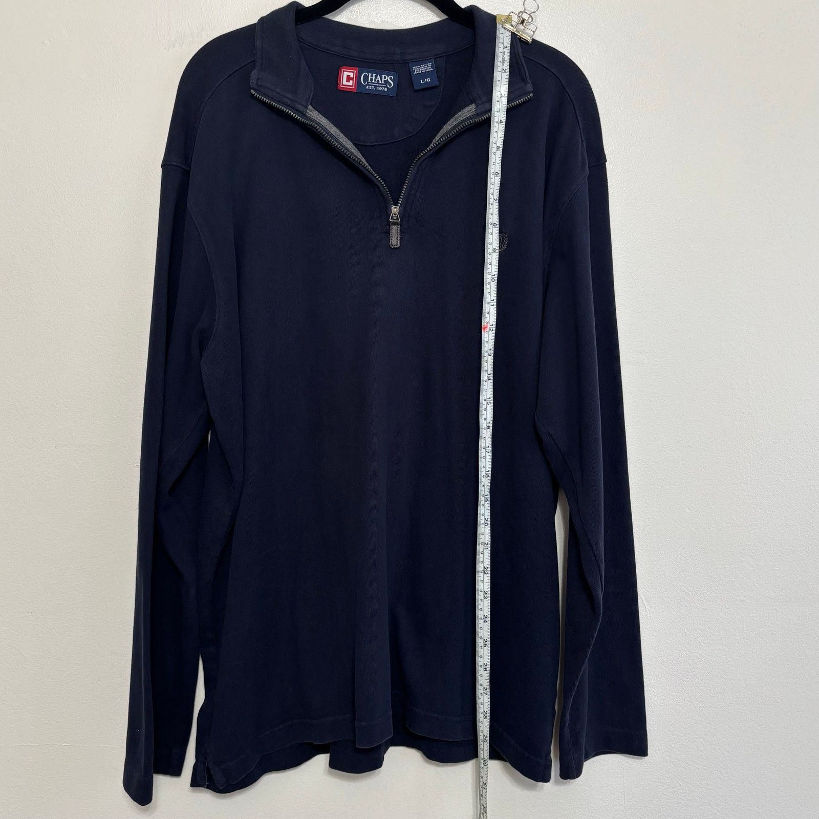 Chaps Chaps Navy Quarter Zip Pullover Mock Neck Size Large Size US L / EU 52-54 / 3 - 3 Thumbnail