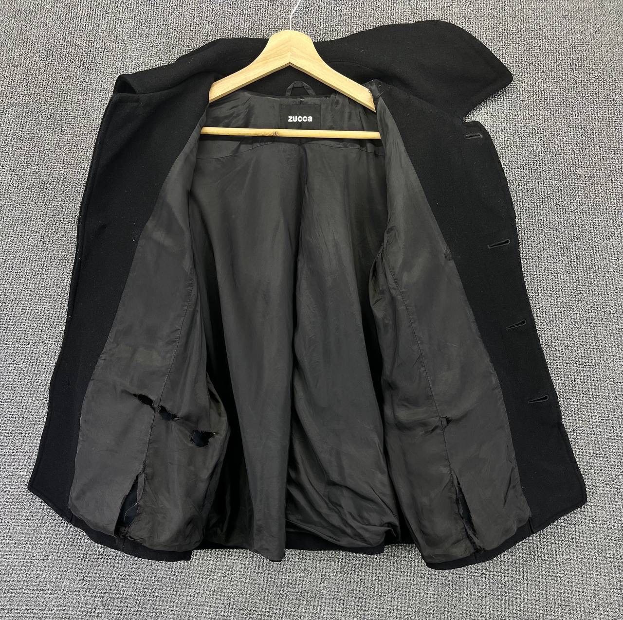 Issey Miyake Vintage Issey Miyake Zucca Trashed Black Wool Jacket Size L / US 10 / IT 46 - 6 Thumbnail