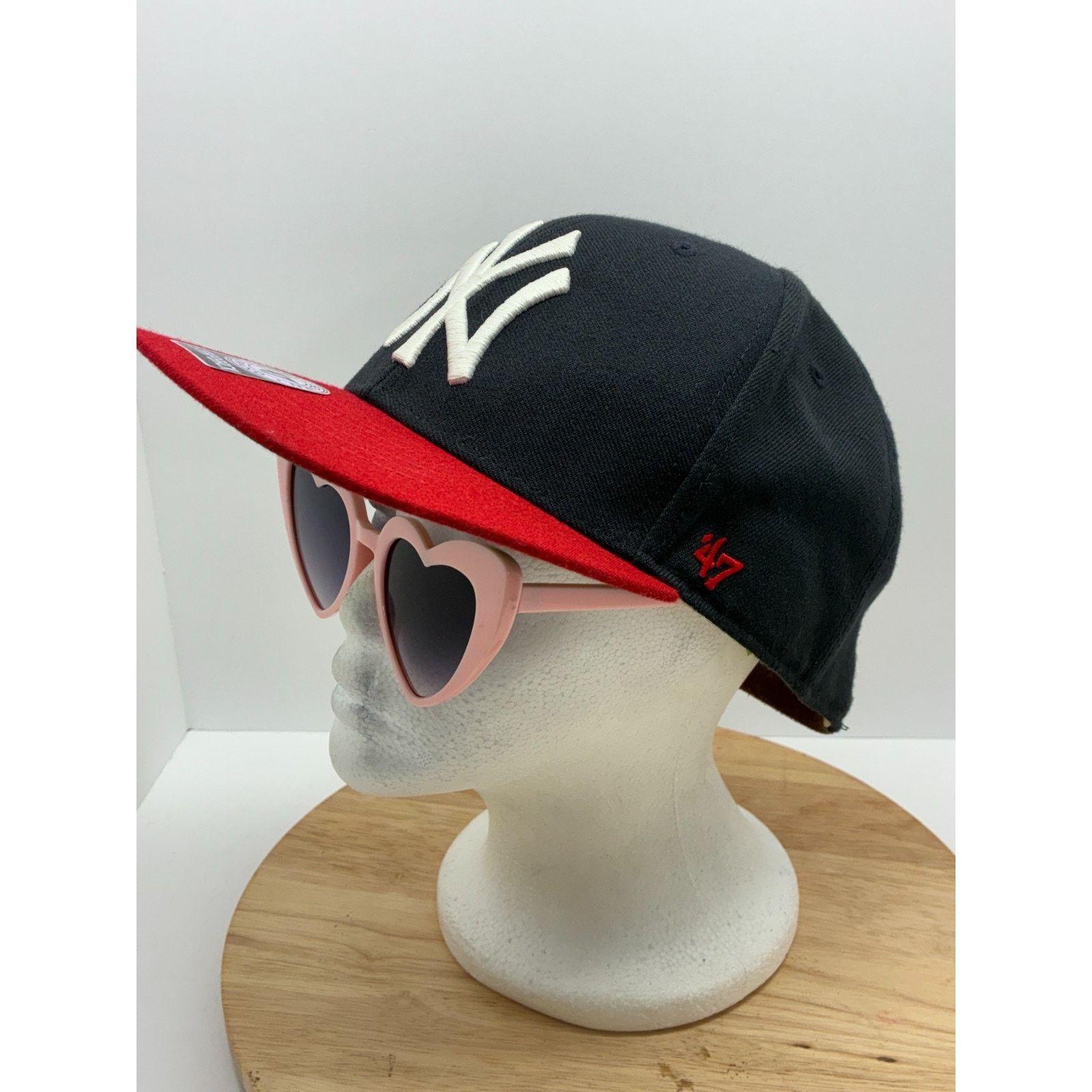 47 Brand New York Yankees 47 Brand Strapback Hat Black Red MLB Size ONE SIZE - 12 Thumbnail