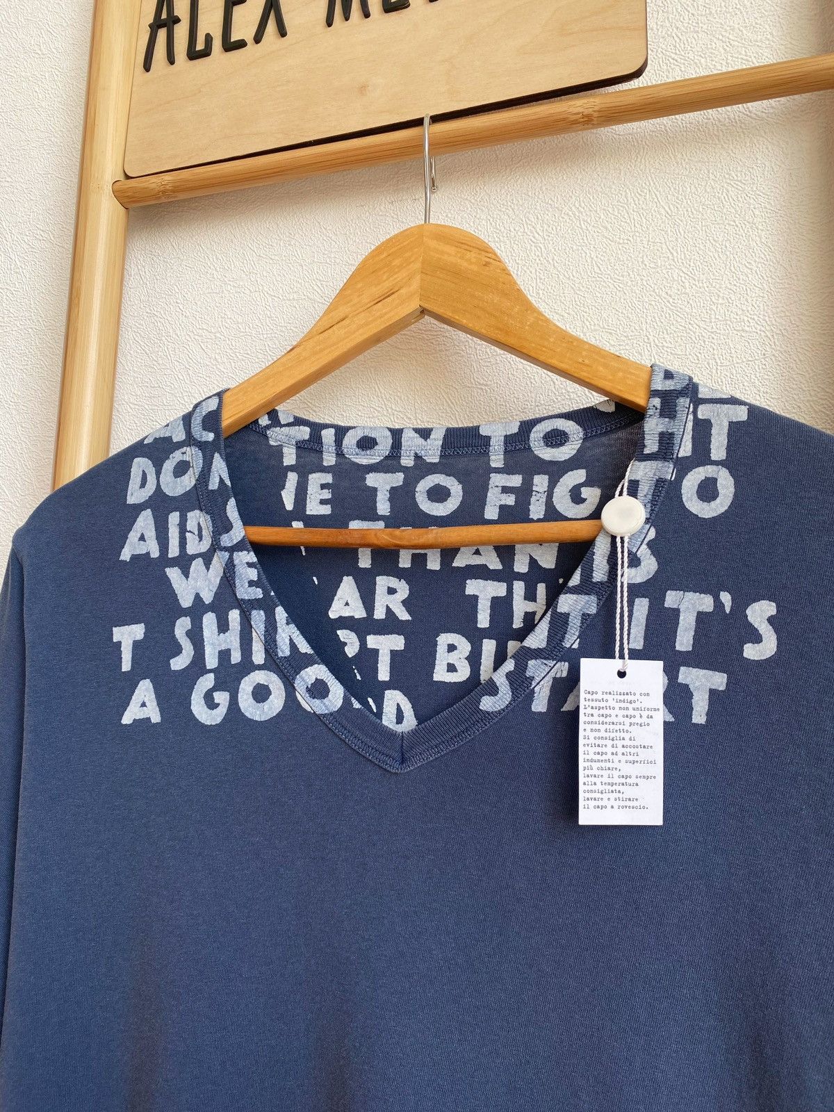 Maison Margiela MAISON MARTIN MARGIELA AIDS garment dyed v- neck t-shirt Size US M / EU 48-50 / 2 - 4 Thumbnail