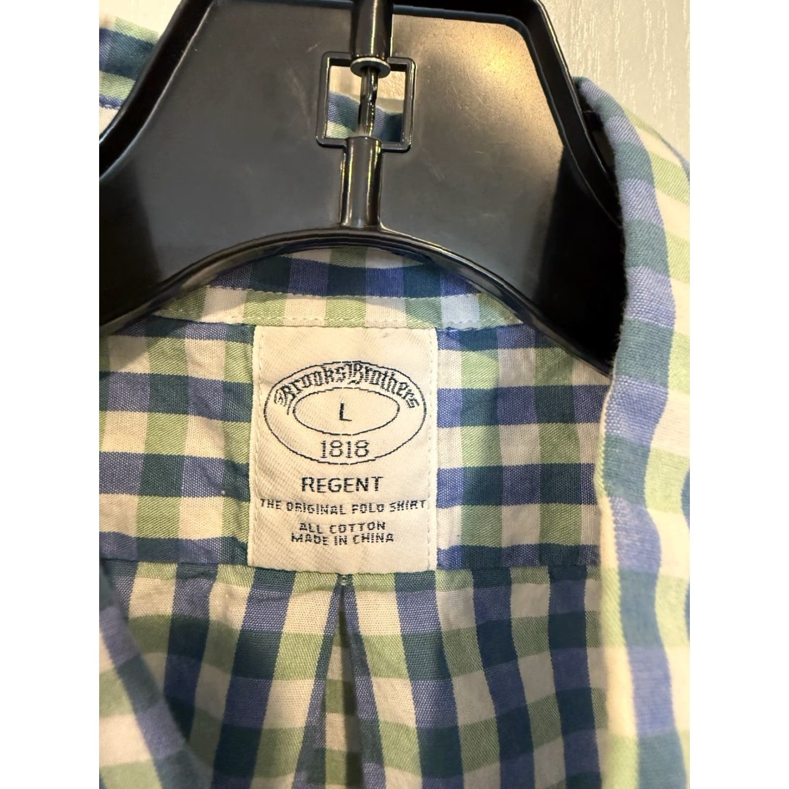 Brooks Brothers Brooks Brothers Shirt Button-Up Short Sleeve Regent Blue Green Gingham Plaid L Multicolor Cotton Mens Size US L / EU 52-54 / 3 - 4 Thumbnail