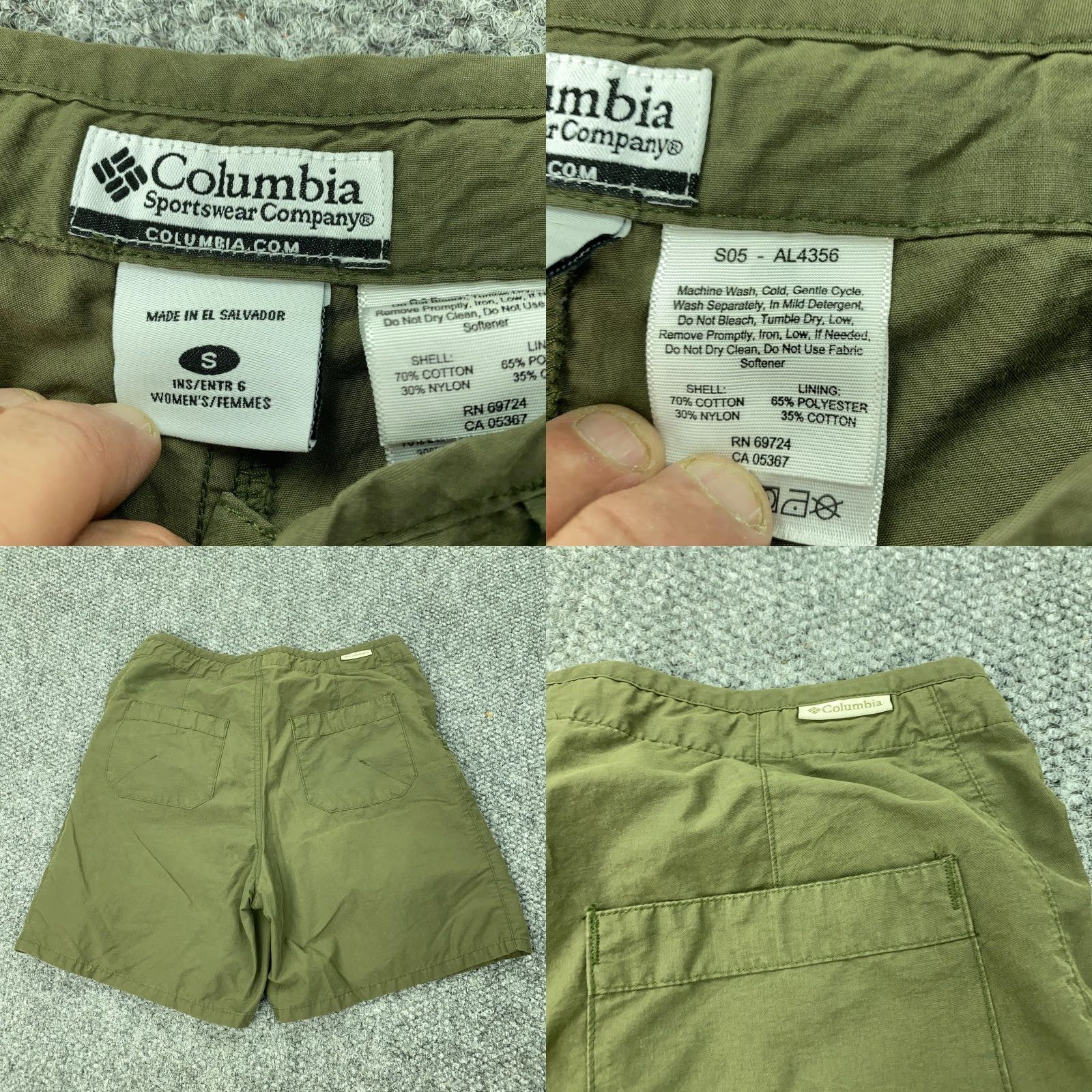 Vintage Columbia Shorts Womens Small Green Drawstring Hiking Outdoor Nylon Cotton Size 28" / US 6 / IT 42 - 8 Thumbnail