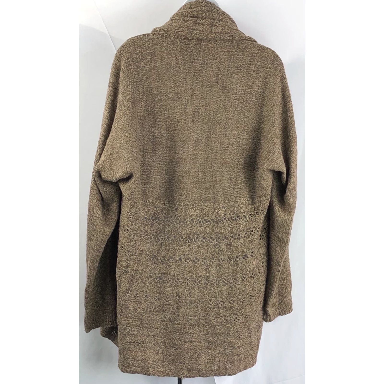 Vintage VINTAGE Karen Scott Cardigan Sweater L Brown Open Front Raglan Sleeve Collared Neckline Boho Grunge Hippie 90s Womens Knits Acrylic Knit Size L / US 10 / IT 46 - 3 Thumbnail