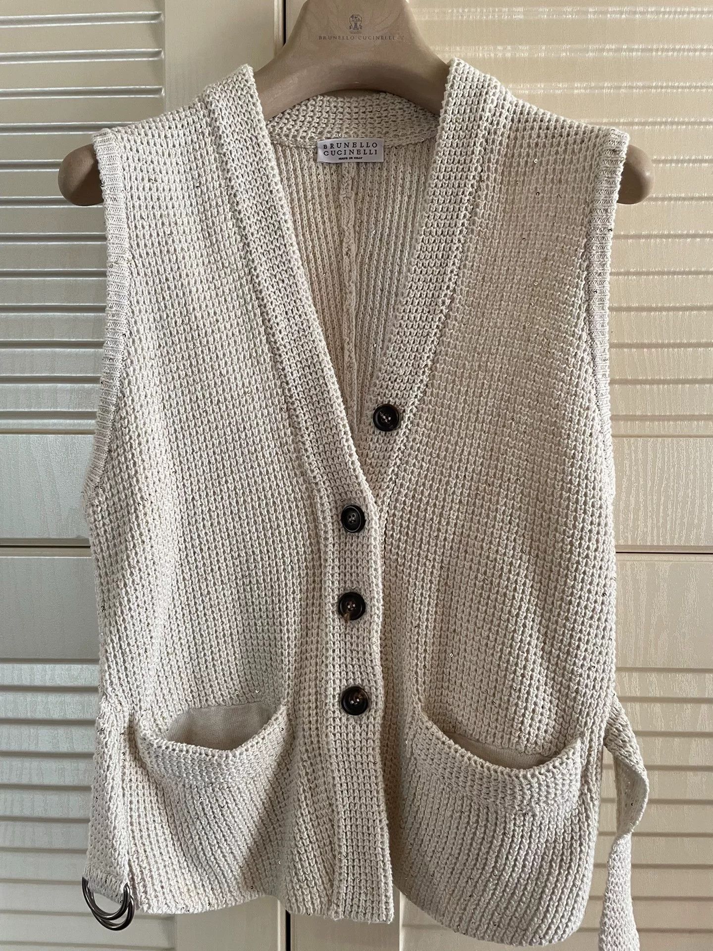 Brunello Cucinelli Brunello Cucinelli Beaded Waistcoat Vest Size US XXS / EU 40 - 1 Thumbnail