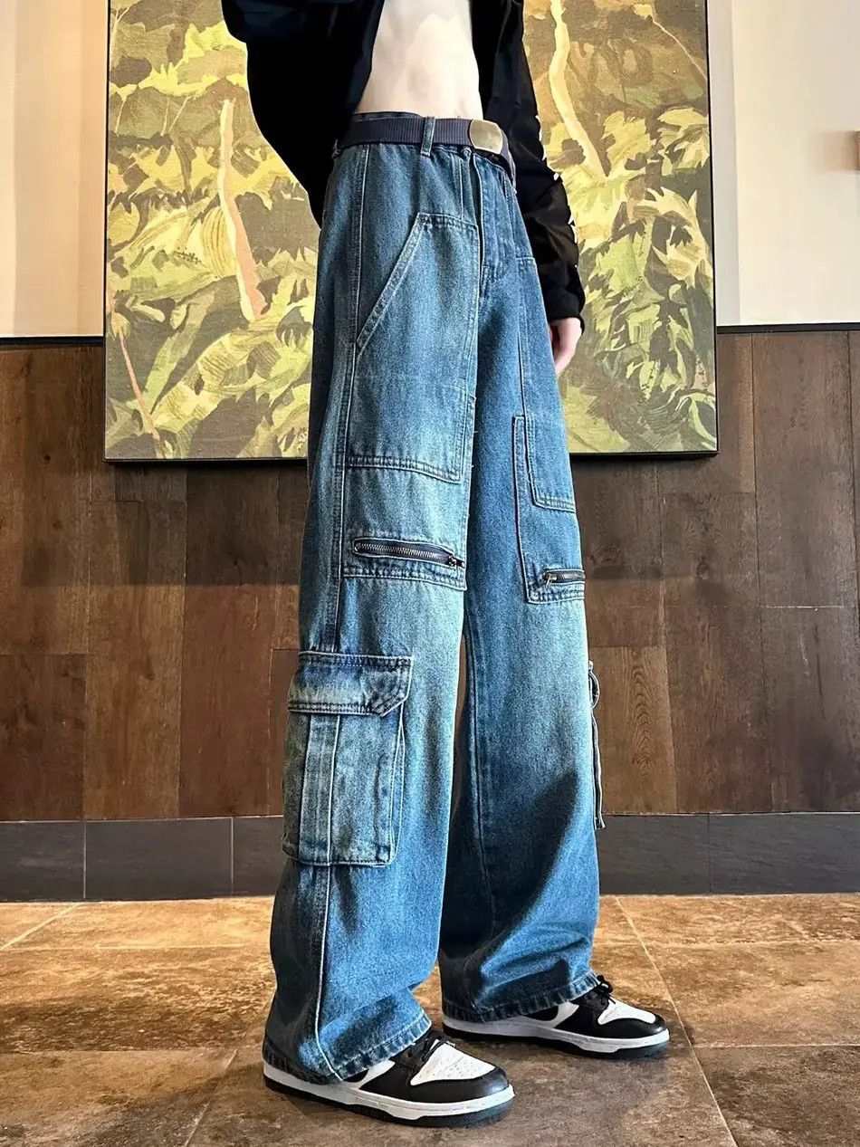 Japanese Brand Retro pocket straight leg wide leg jeans Size US 30 / EU 46 - 3 Thumbnail