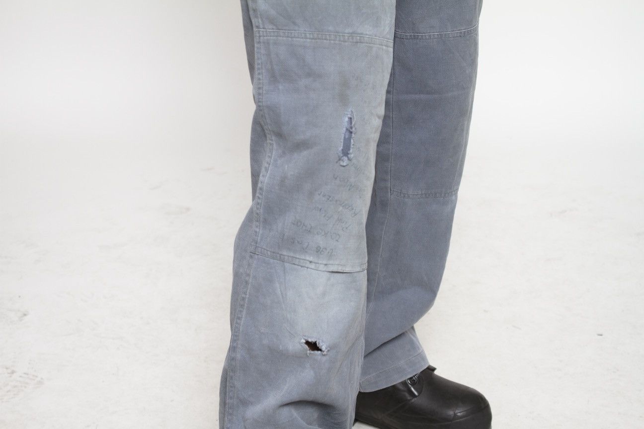 Vintage FADED BLUE FRENCH WORKWEAR PANTS WITH DOUBLE KNEE Size US 38 / EU 54 - 4 Thumbnail