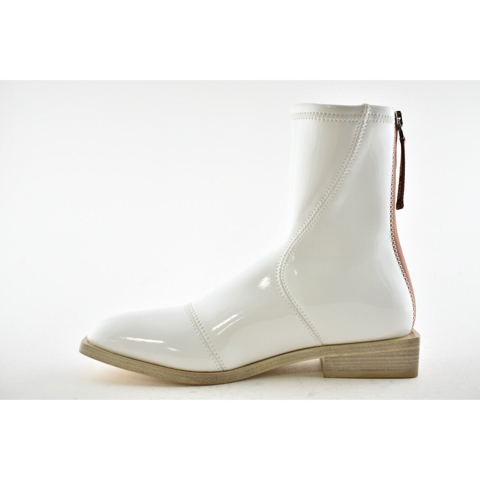 Fendi Fendi White Patent Neoprene Stretch Logo Sock Ankle Size US 6.5 / IT 36.5 - 8 Thumbnail