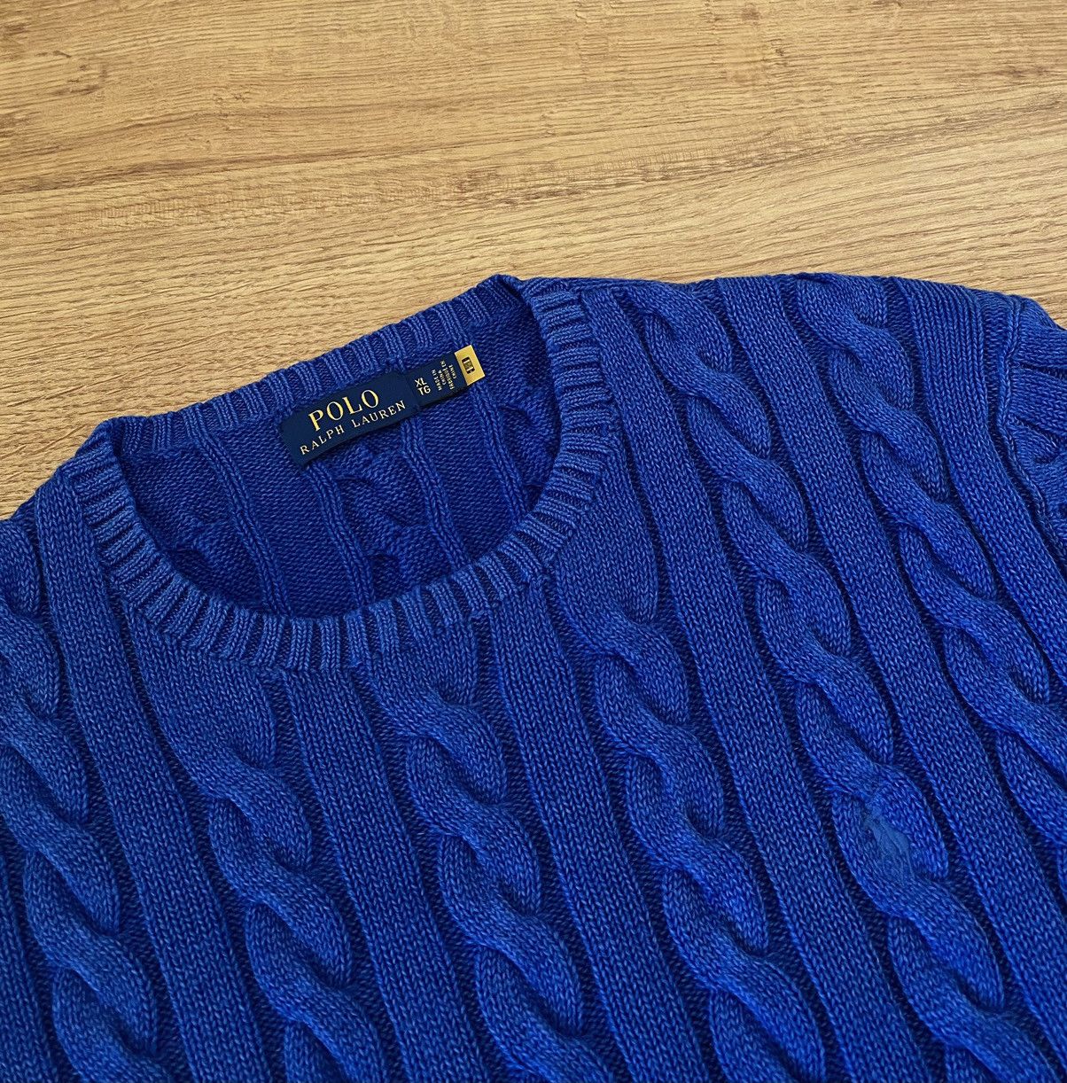 Polo Ralph Lauren Polo Ralph Lauren Cable Knit Garment Dyed Jumper x Rare Size US XL / EU 56 / 4 - 1 Thumbnail