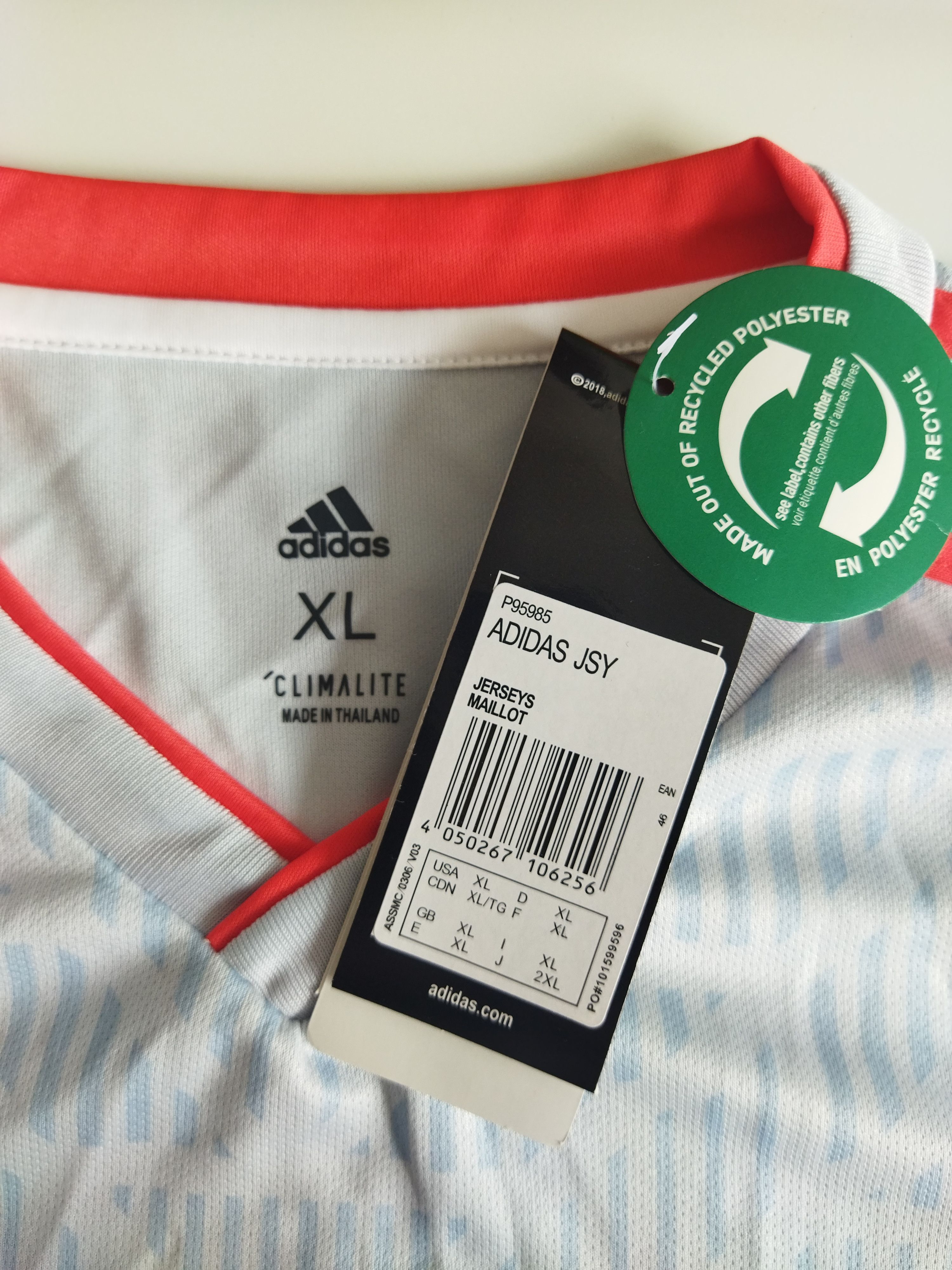 Adidas Brand New Spain XL Football Soccer Away Jersey Shirt 2018 Size US XL / EU 56 / 4 - 7 Thumbnail