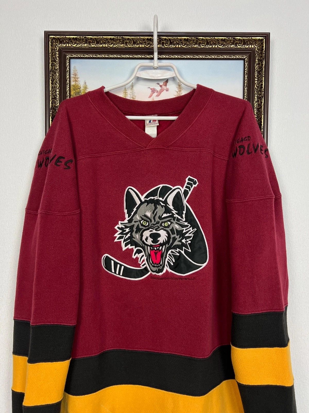 Vintage Vintage 90's Chicago Wolves IHL Sweatshirt Hockey Crewneck Size US XL / EU 56 / 4 - 2 Thumbnail