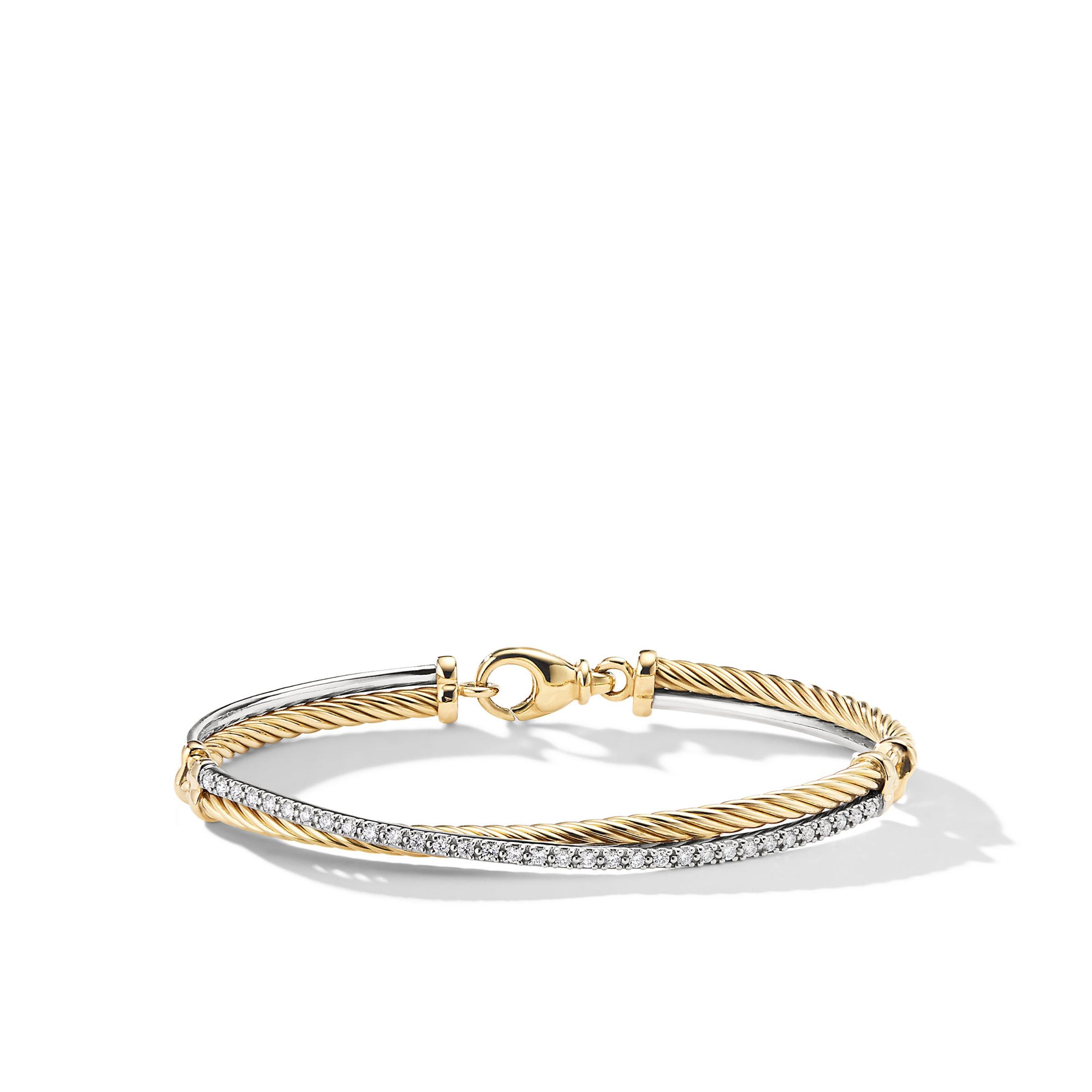 David Yurman o1w1db10325 Bracelet in 18K Yellow Gold with Diamonds & 3mm Size ONE SIZE - 1 Thumbnail