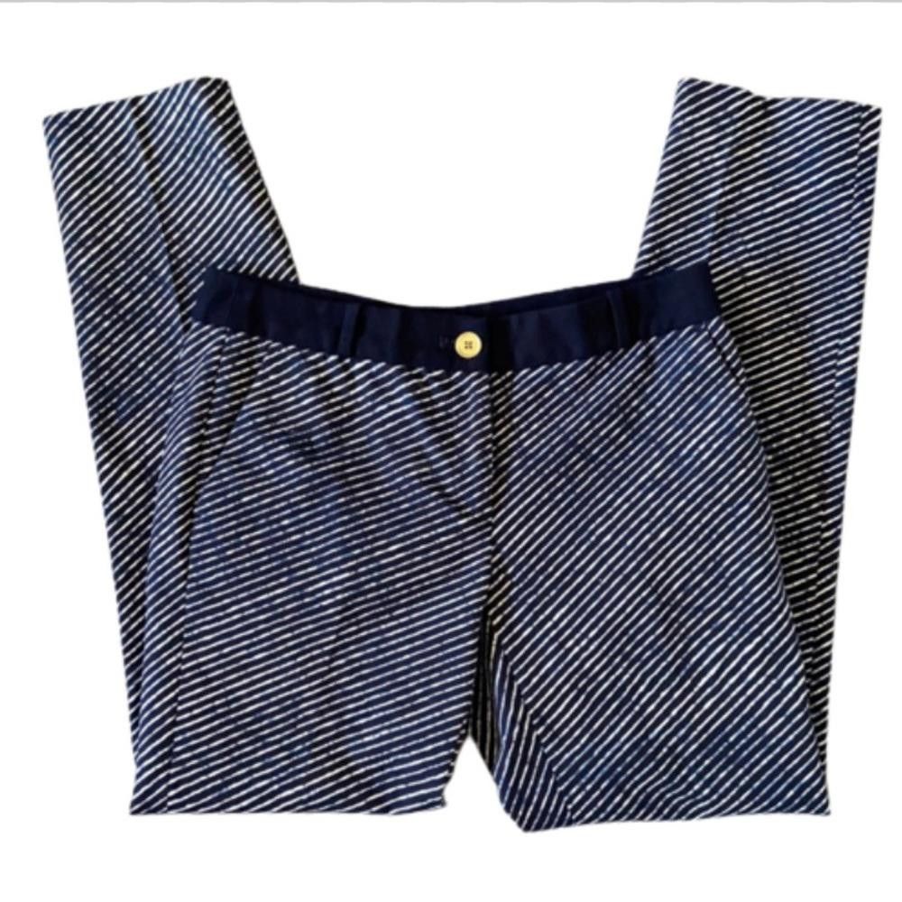 Michael Kors MICHAEL Michael Kors Blue Striped Crop Pants, 2 Size 26" / US 2 / IT 38 - 1 Thumbnail