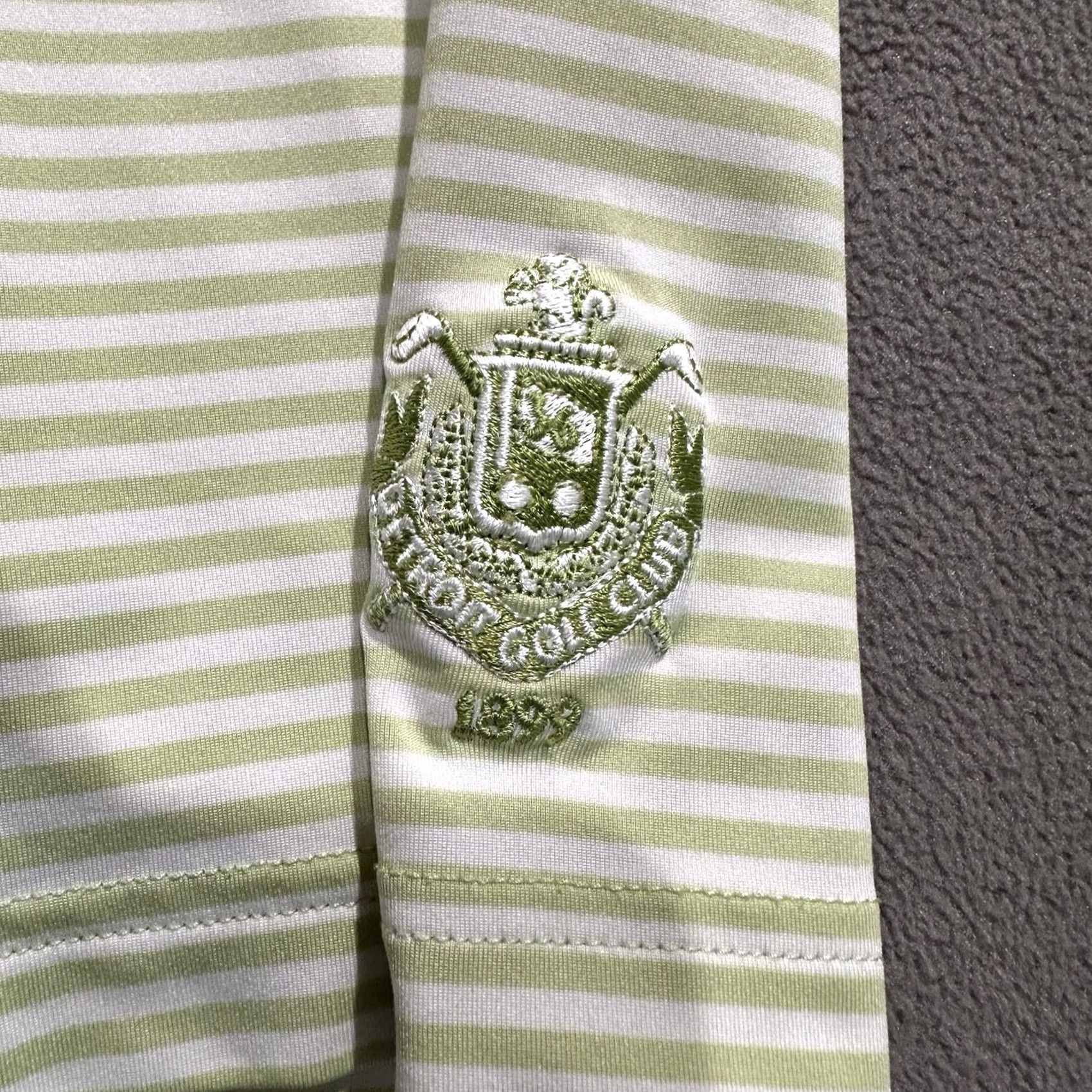 Peter Millar Peter Millar Polo Shirt Mens Large Green White Striped Golf Summer Comfort EUC Size US L / EU 52-54 / 3 - 4 Thumbnail