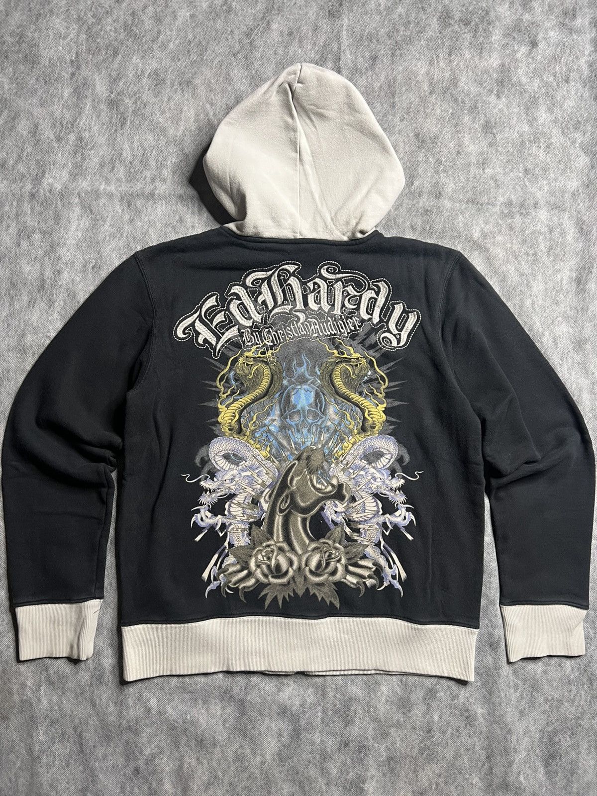 Ed Hardy Vintage Y2K Ed Hardy Zip Hoodie Size M Size US M / EU 48-50 / 2 - 2 Thumbnail