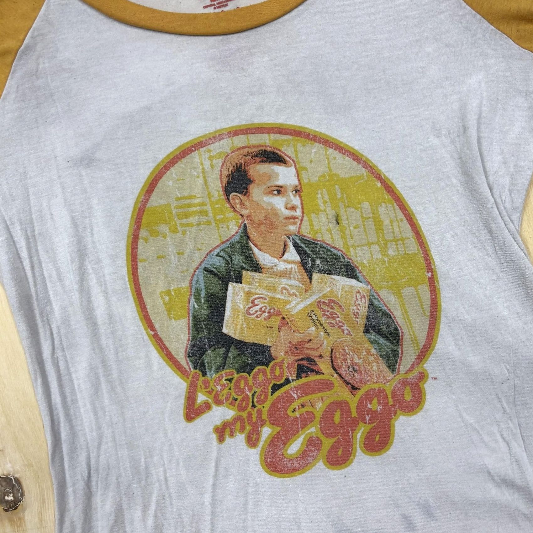 LEGO VINTAGE Stranger Things Shirt Womens Medium Eleven Leggo My Eggo 3/4 Raglan Baseball Tee Size M / US 6-8 / IT 42-44 - 2 Thumbnail