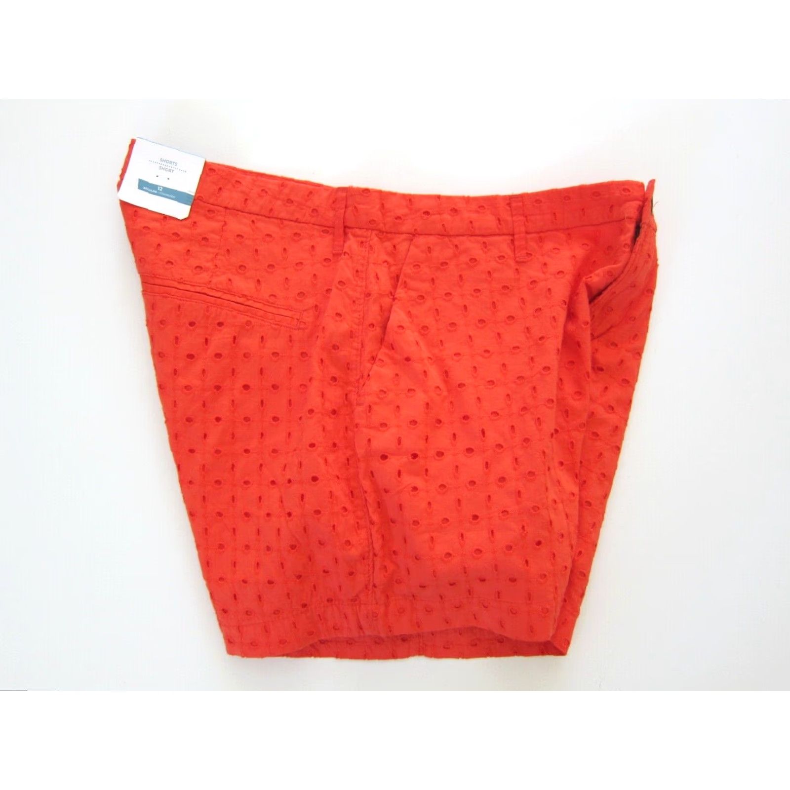 Old Navy NWT Old Navy Cotton Orange Embroidered Flat Front Pocket Standard Chino Short Women 12 Size 34" / US 12 / IT 48 - 5 Thumbnail