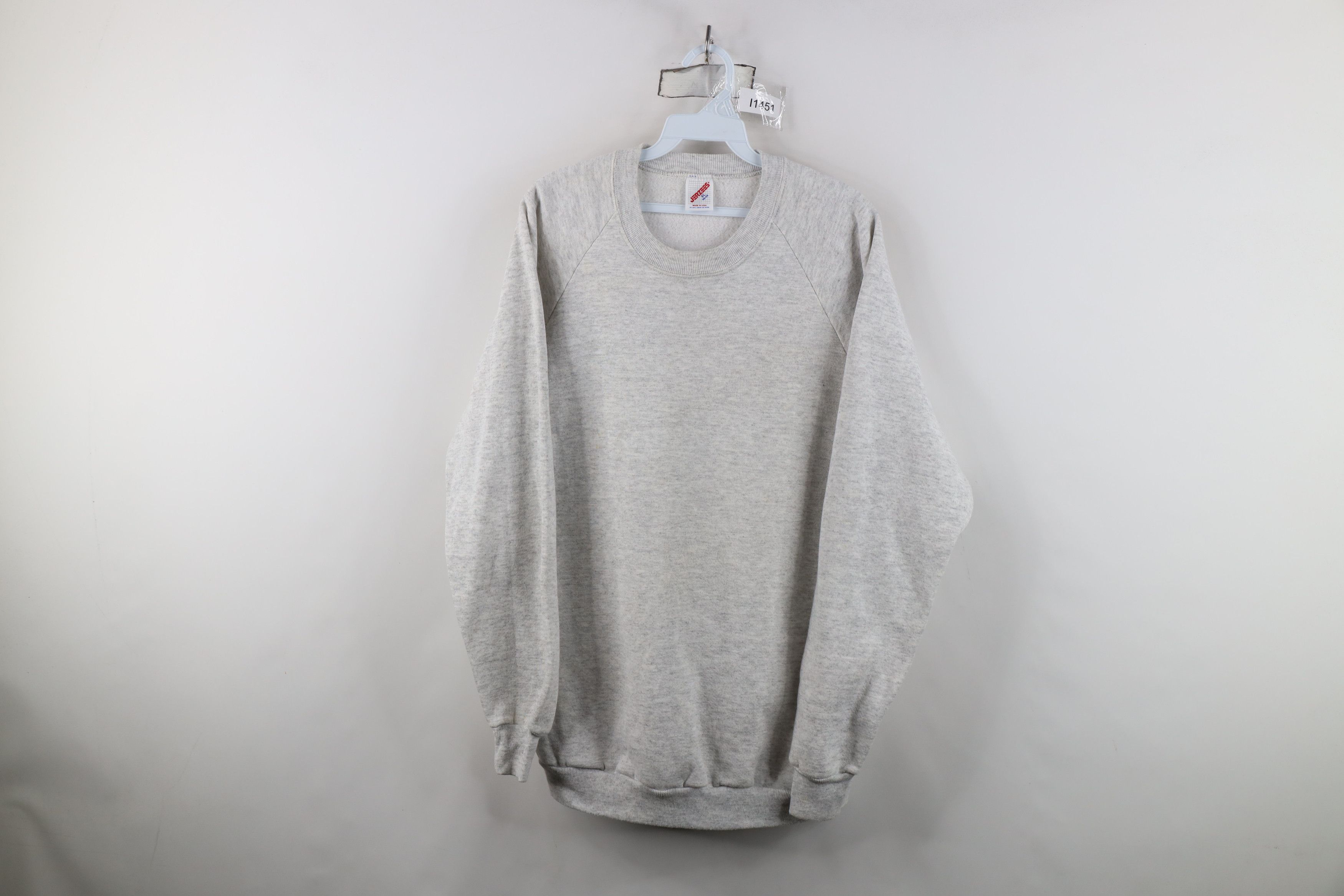 Vintage Vintage 90s Streetwear Crewneck Sweatshirt Heather Gray USA Size US XL / EU 56 / 4 - 1 Thumbnail
