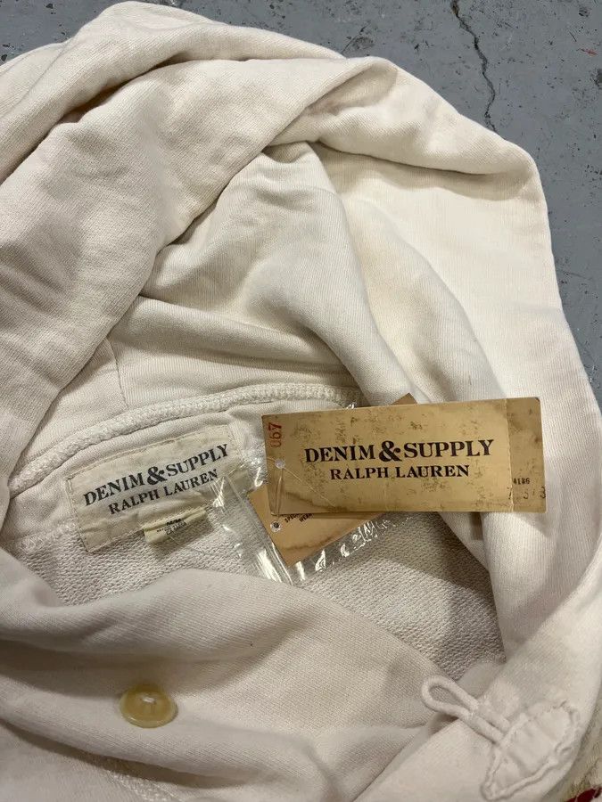 Polo Ralph Lauren Ralph Lauren Denim & Supply Cream Embroidered US Flag Hoodie Size US M / EU 48-50 / 2 - 8 Thumbnail