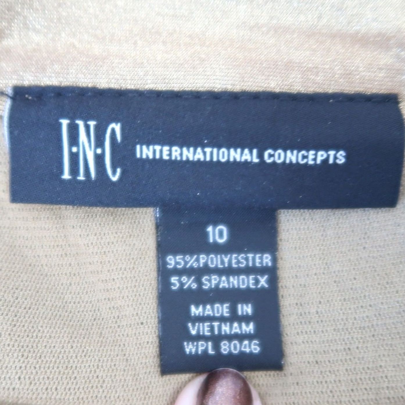 Vintage INC International Concepts Shiny Metallic Gold Pleated Maxi Skirt 10 Women Long Party Cocktail Formal Workwear Gold Polyester Spandex Zip Closure Size 32" / US 10 / IT 46 - 4 Thumbnail