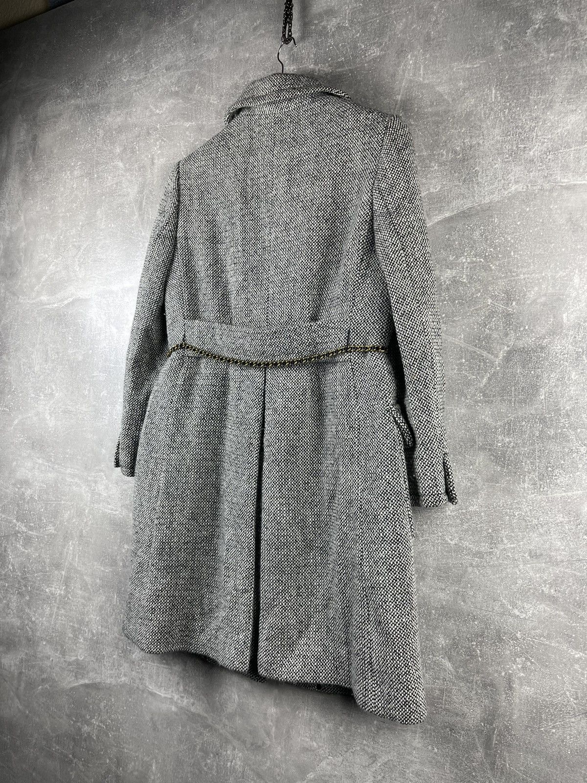 Miu Miu Miu Miu Wool Tailored Coat with Chain Belt Grey Size M / US 6-8 / IT 42-44 - 7 Thumbnail