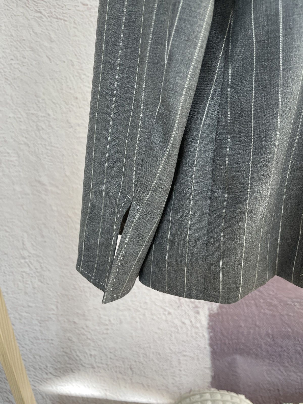 Escada Escada grey striped wool mohair double blazer Size XL / US 12-14 / IT 48-50 - 14 Thumbnail