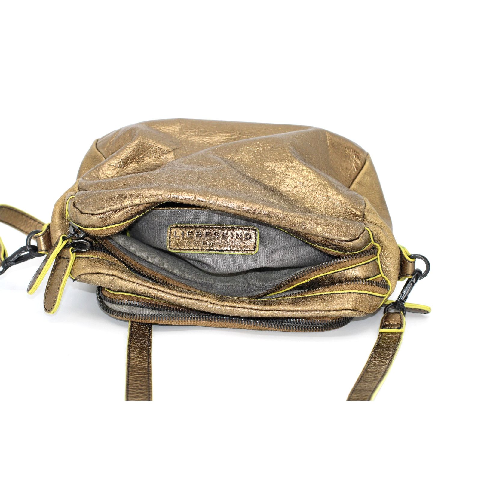 LIEBESKIND BERLIN LIEBESKIND Metallic Bronze Compartment Leather Crossbody Bag Size ONE SIZE - 4 Thumbnail