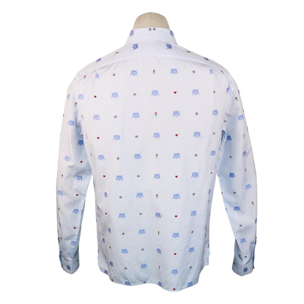 Gucci Gucci White Shirt with Blue Skull Embroidery and Club Collar Size US M / EU 48-50 / 2 - 4 Thumbnail