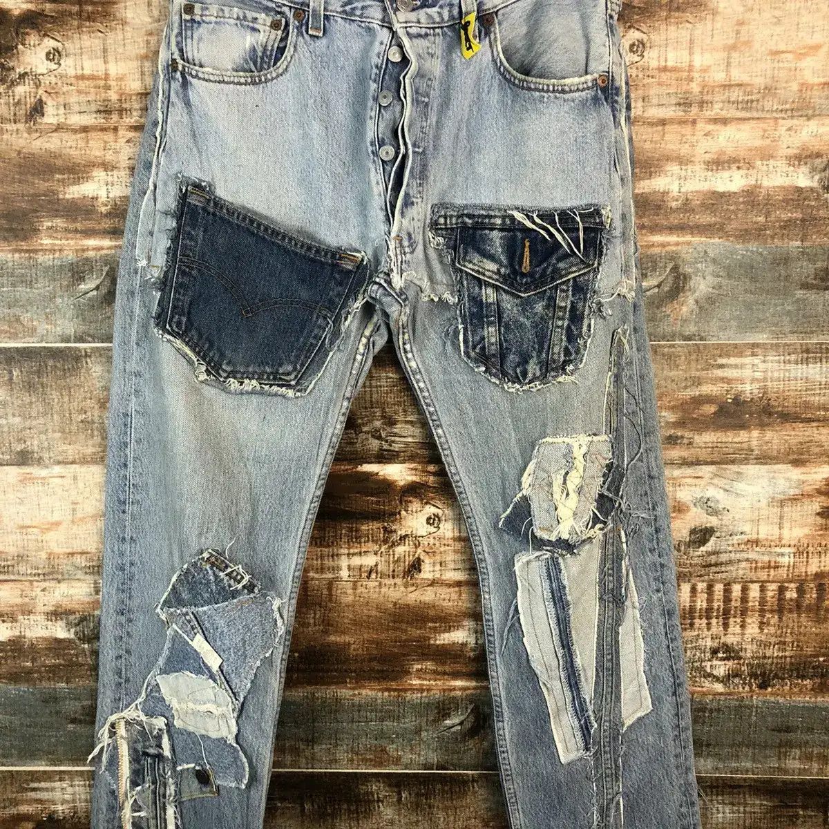 Levi's DLL Levis X Quana double waist reconstruct Denim #A2067 Size US 32 / EU 48 - 5 Thumbnail