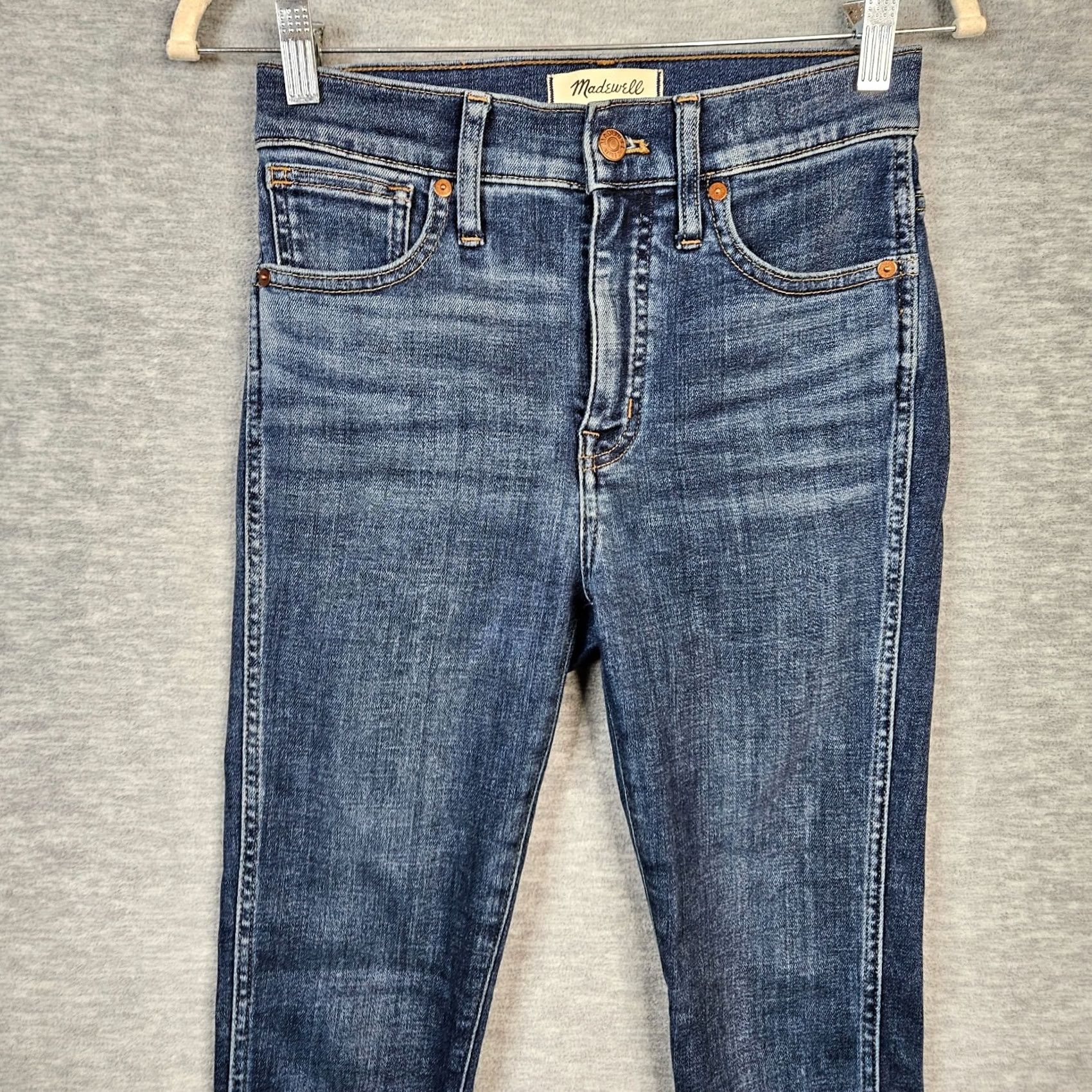 Madewell Madewell Jeans 25 Petite 10" High Rise Skinny Five Pockets Blue Denim Vintage No Size 42" / US 20 - 6 Thumbnail