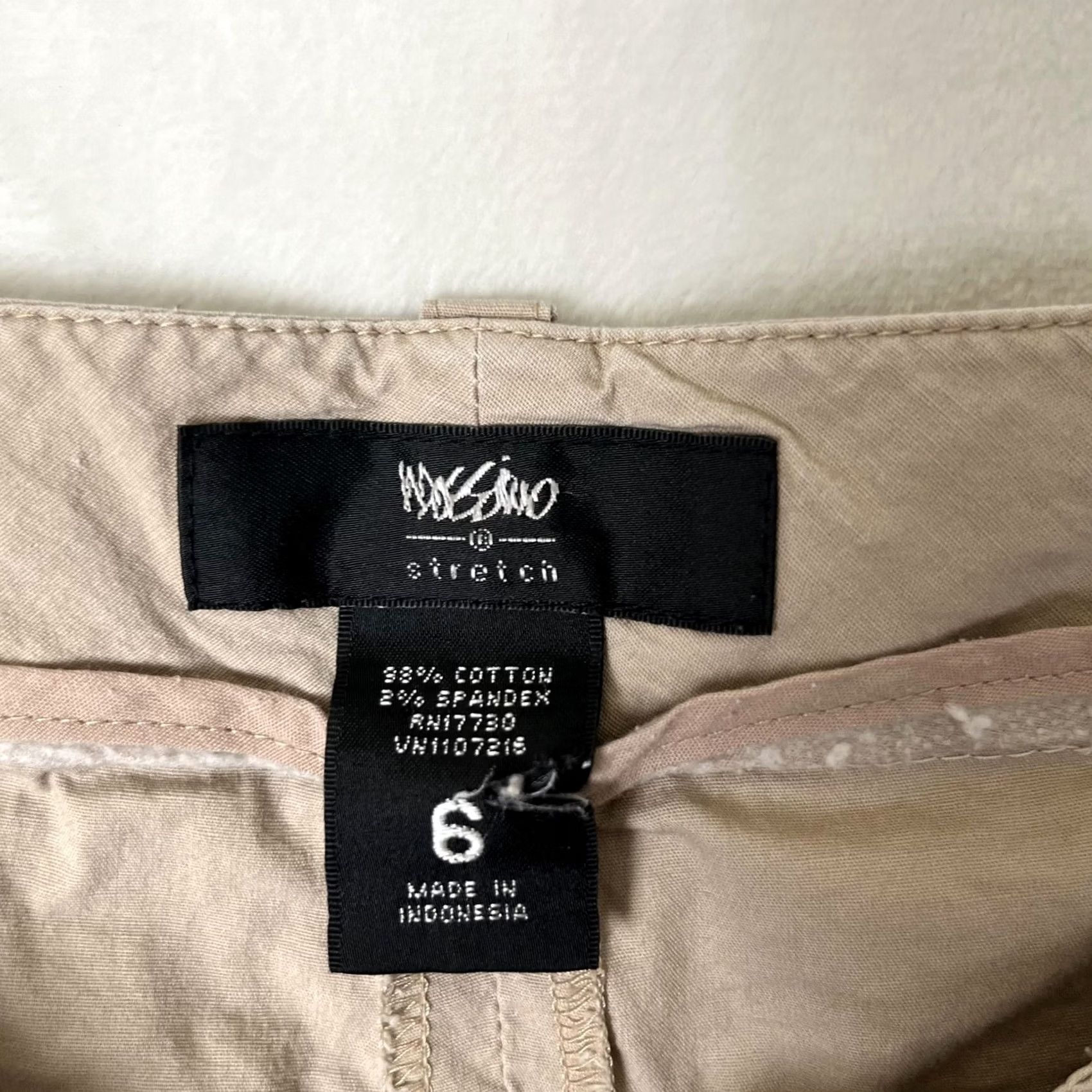 Mossimo Vintage Mossimo Pants Womens 6 Beige Twill Chino Stretch Crop Summer Y2K Capri Size 28" / US 6 / IT 42 - 4 Thumbnail