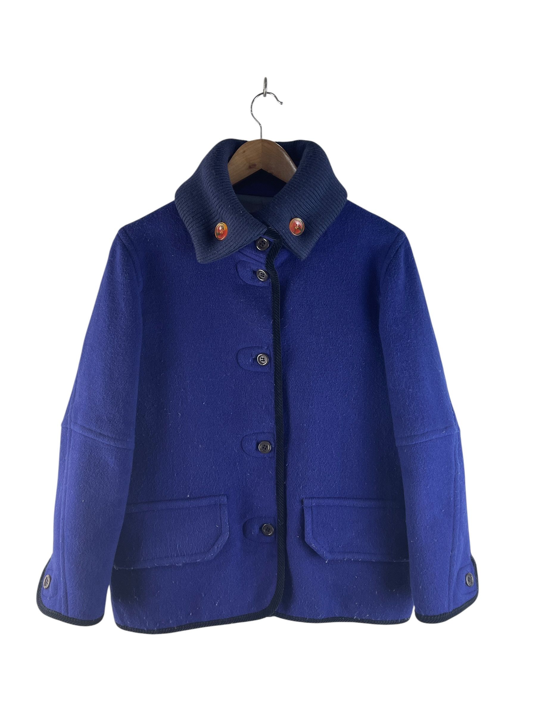 mercibeaucoup Mercibeaucoup A-net Blue Wool Short Coat Boxy Jacket Size US M / EU 48-50 / 2 - 2 Thumbnail