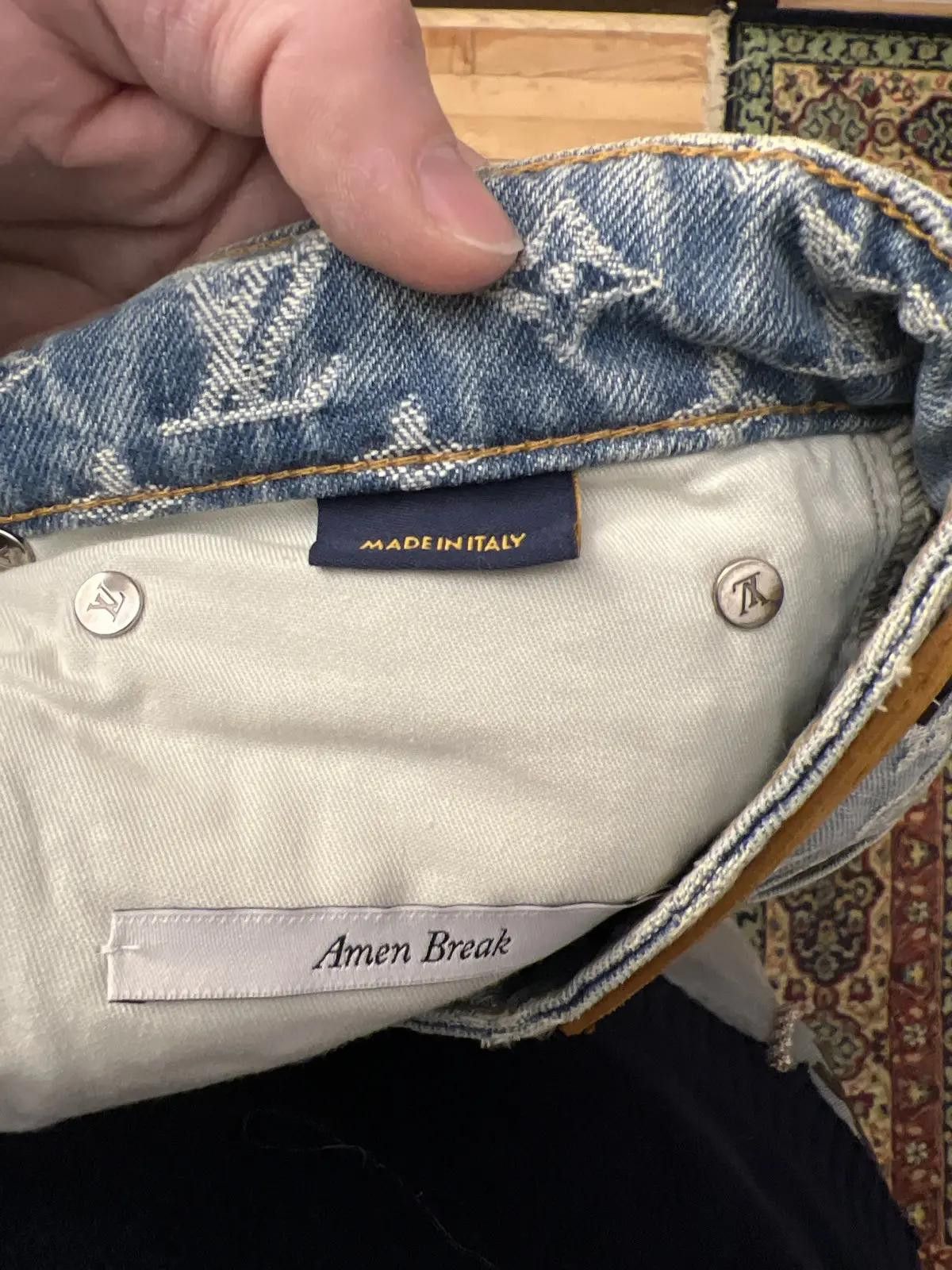 Louis Vuitton Virghil Abloh Graffiti Monogram Denim Jeans Size US 32 / EU 48 - 4 Thumbnail