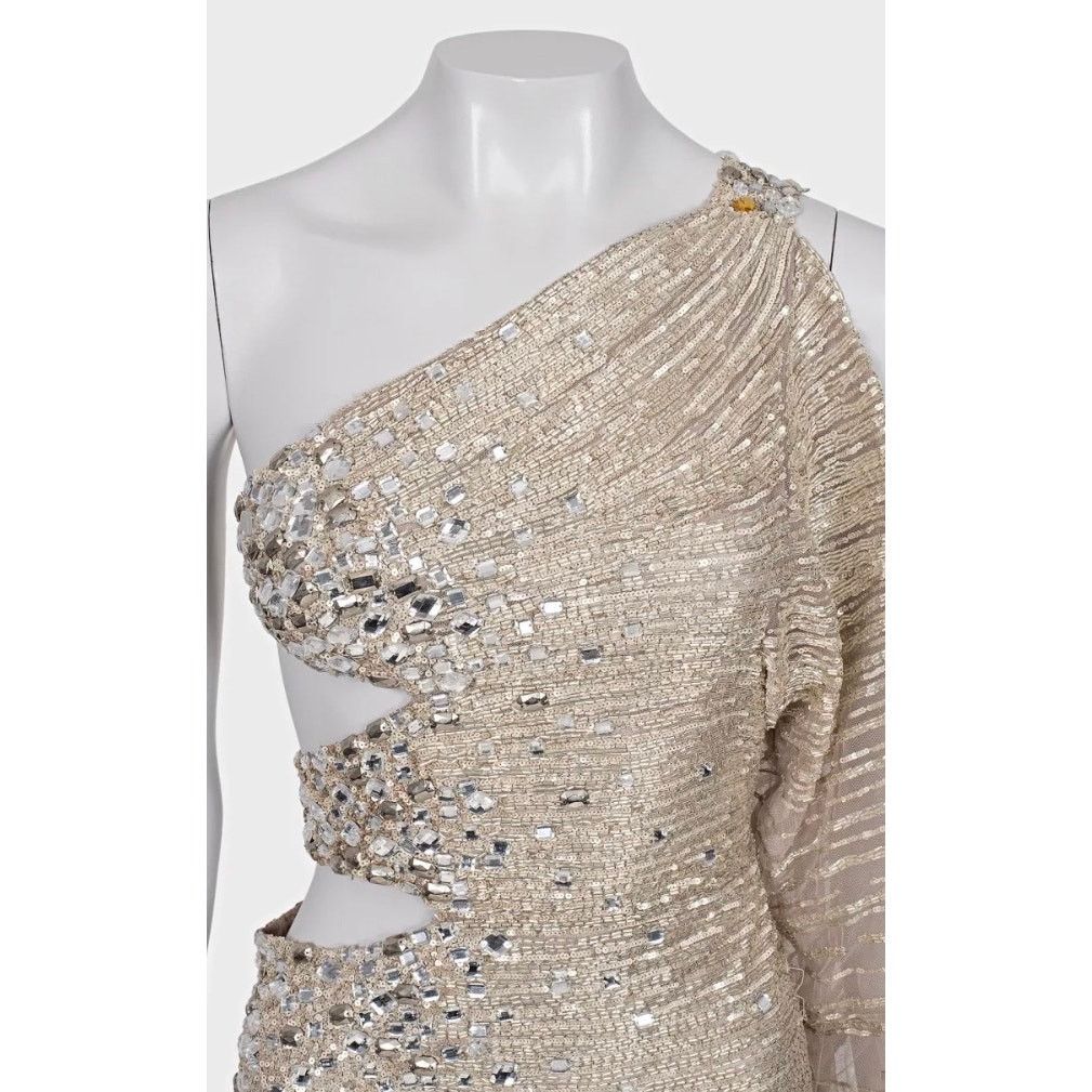 Zuhair Murad Zuhair Murad Silver Beaded Cocktail Dress - Size S Size XS / US 0-2 / IT 36-38 - 4 Thumbnail