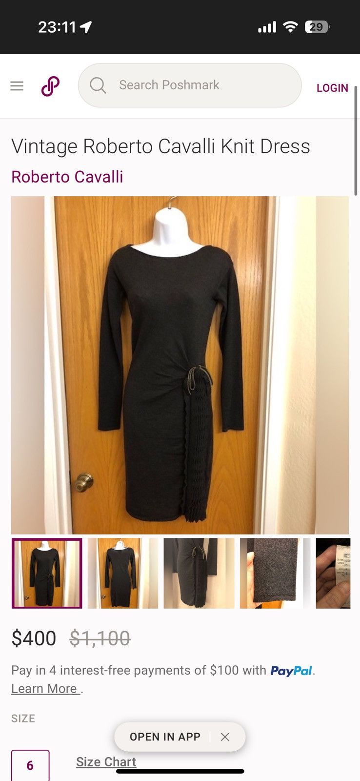 Roberto Cavalli × Vintage Roberto cavalli class knit midi dress zip detail Size S / US 4 / IT 40 - 7 Thumbnail