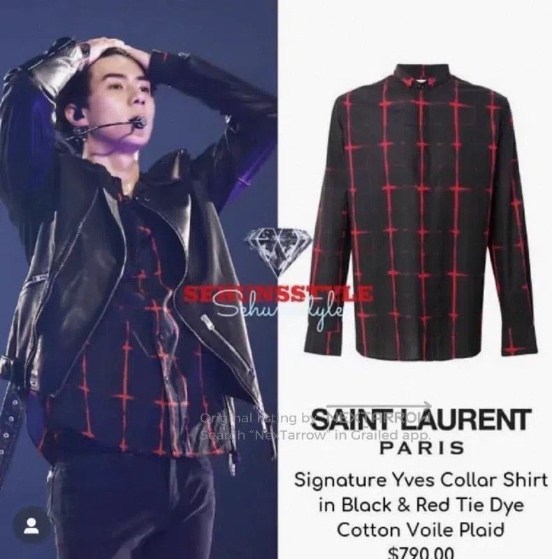 Saint Laurent Paris Saint Laurent Paris Black and Red Crossed Checkered Shirt Size US XXS / EU 40 - 8 Thumbnail